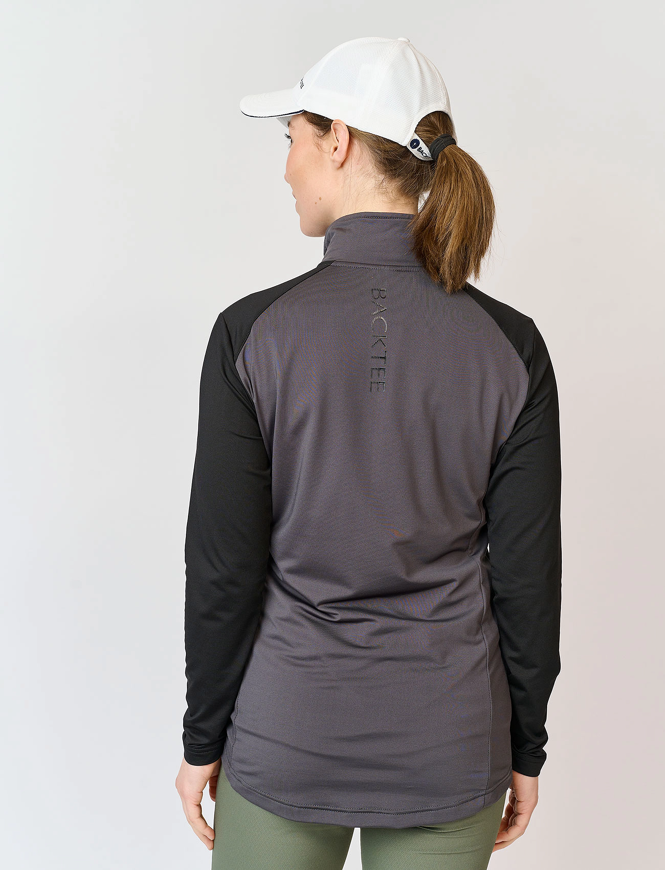 BACKTEE - Ladies Zipneck Baselayer - base layer tops - asphalt - 2