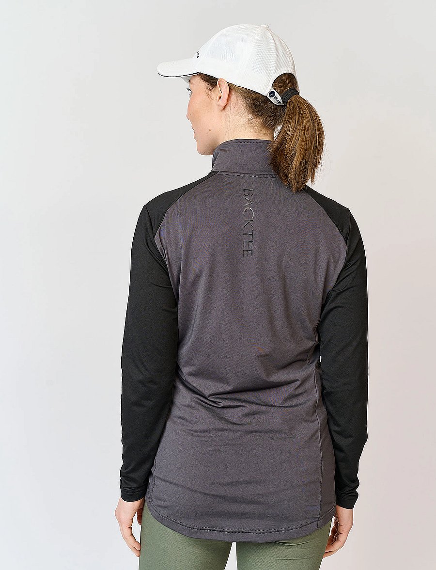 BACKTEE - Ladies Zipneck Baselayer - superundertøy & ullundertøy overdeler - asphalt - 2