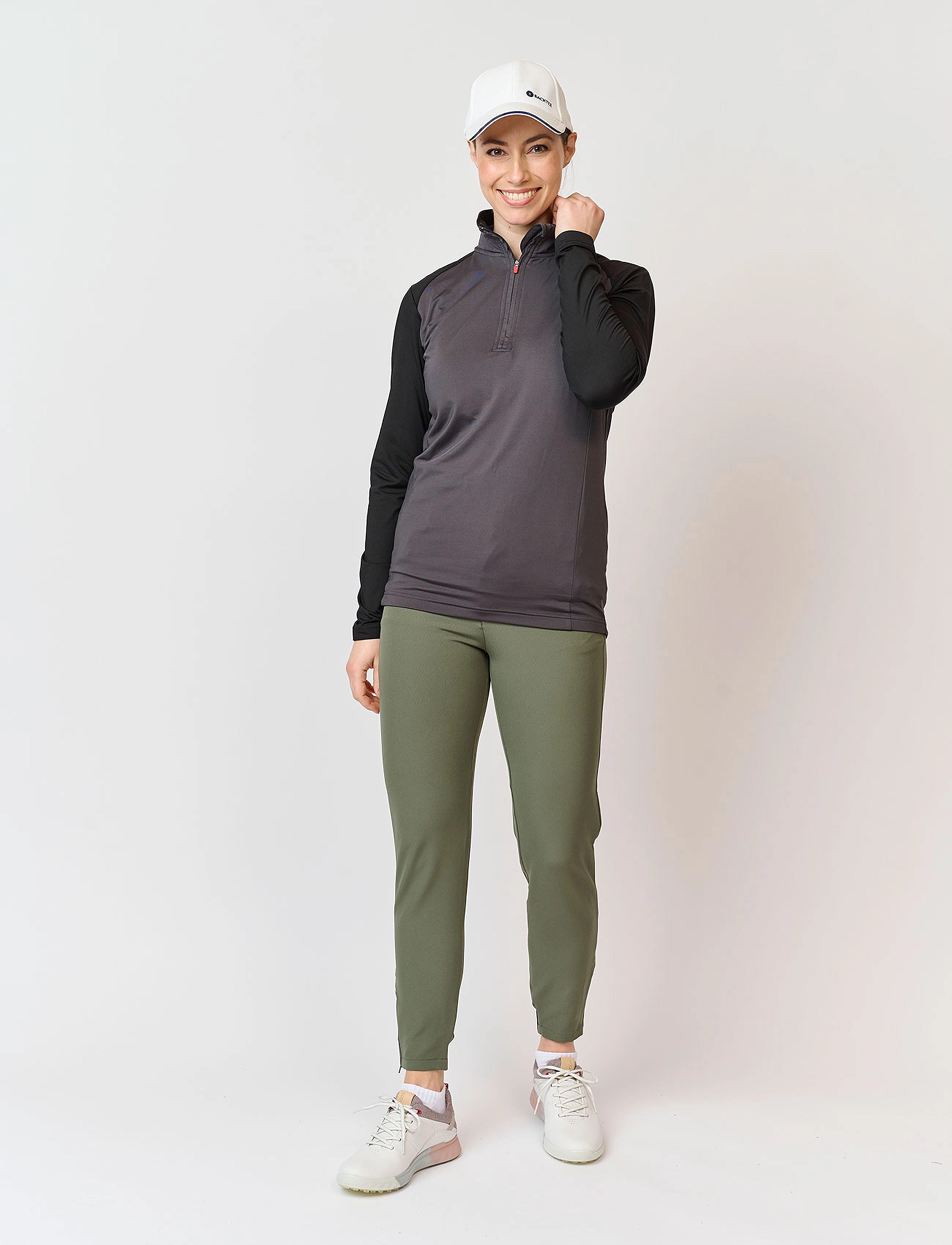 BACKTEE - Ladies Zipneck Baselayer - base layer tops - asphalt - 3