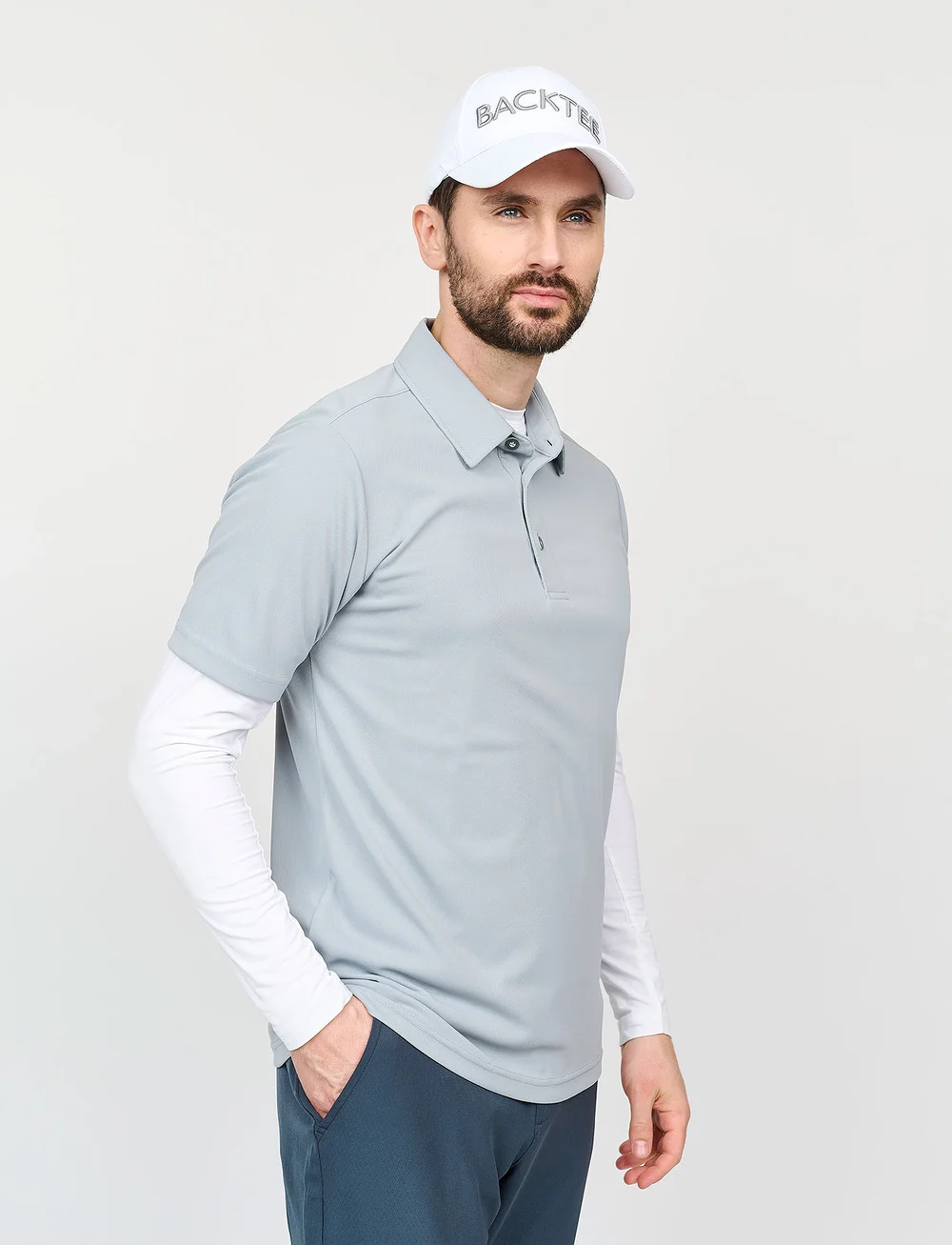 BACKTEE - Mens Performance Polo - oberteile & t-shirts - slate - 0