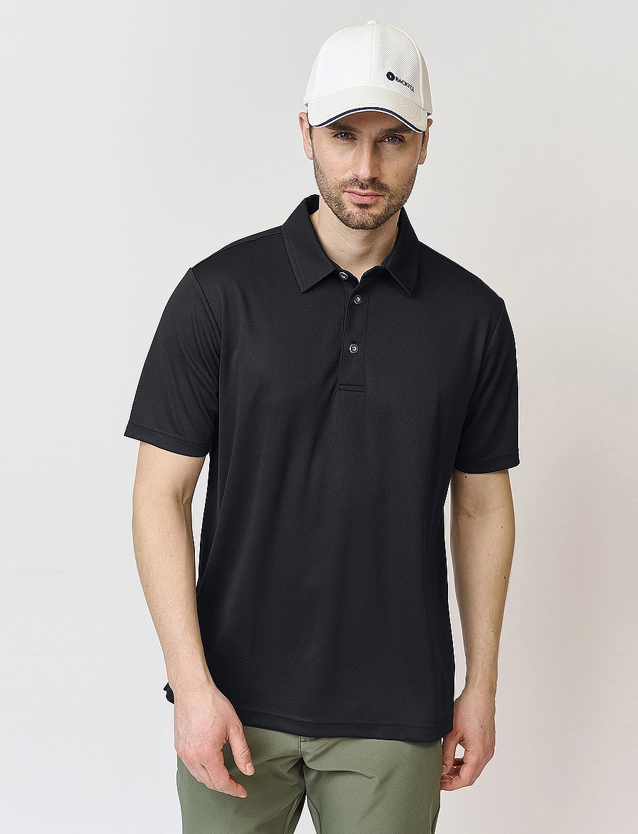 BACKTEE - Mens Performance Polo - toppe & t-shirts - black - 0