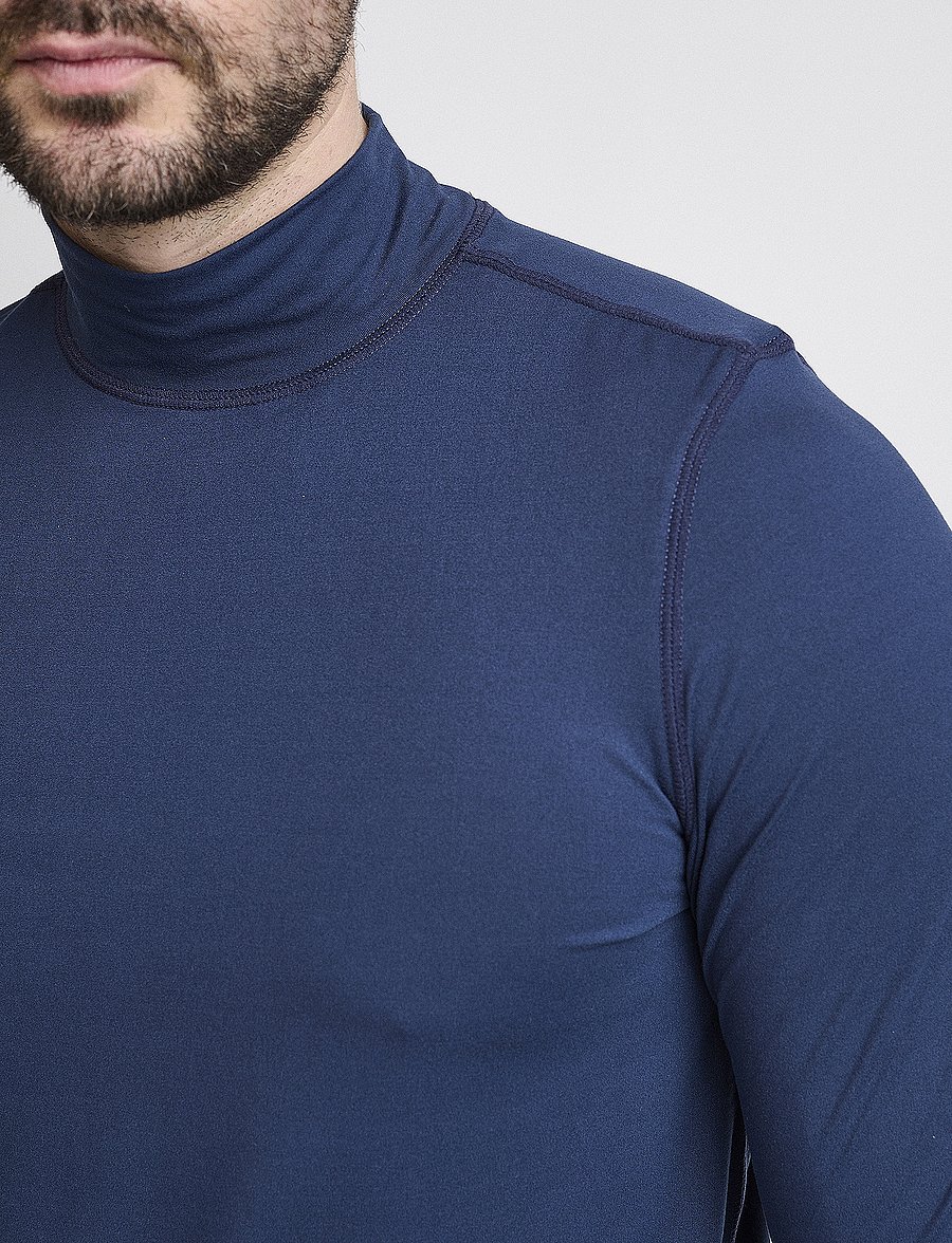 BACKTEE - Mens First Skin Turtle Neck - langermede topper - navy - 4