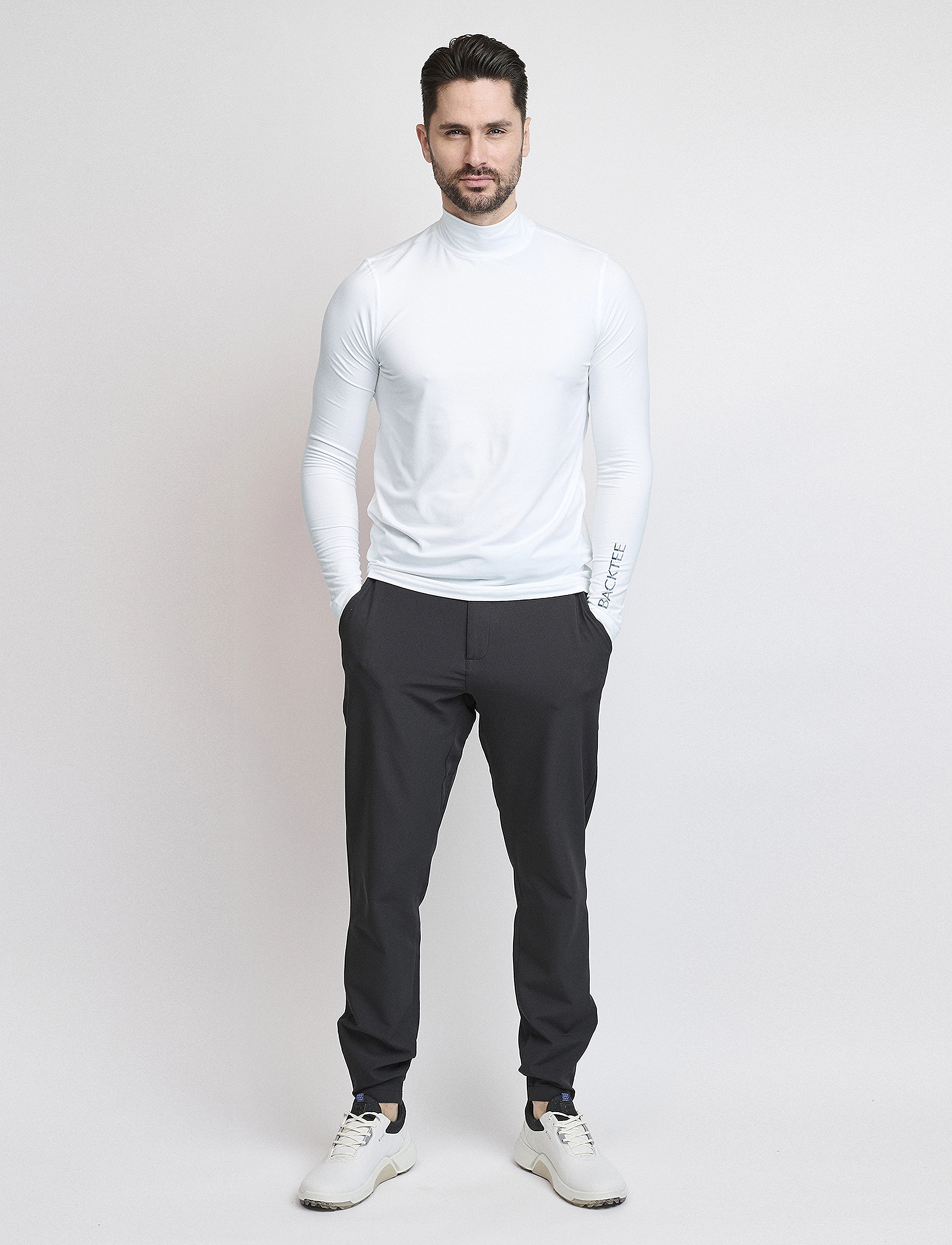 BACKTEE - Mens First Skin Turtle Neck - pikkade varrukatega alussärgid - optical white - 3