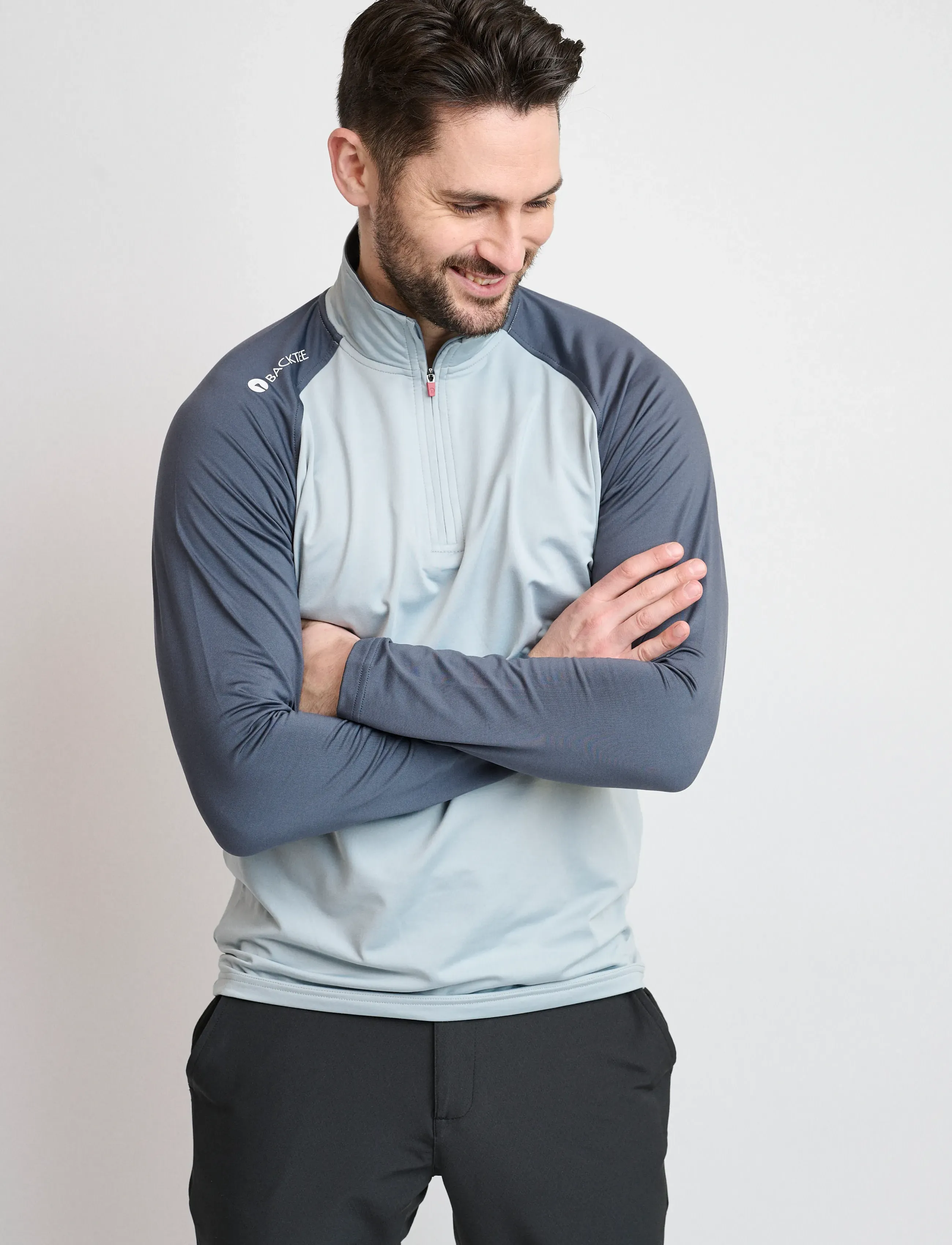 BACKTEE Mens Zipneck Baselayer, 3XL, Grey, Sport Base Layers > Sport Base Layer Overdele, Herre