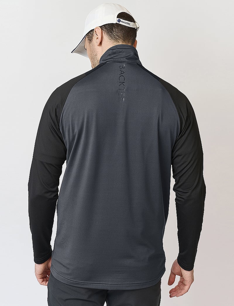 BACKTEE - Mens Zipneck Baselayer - långärmade t-shirts - asphalt - 2