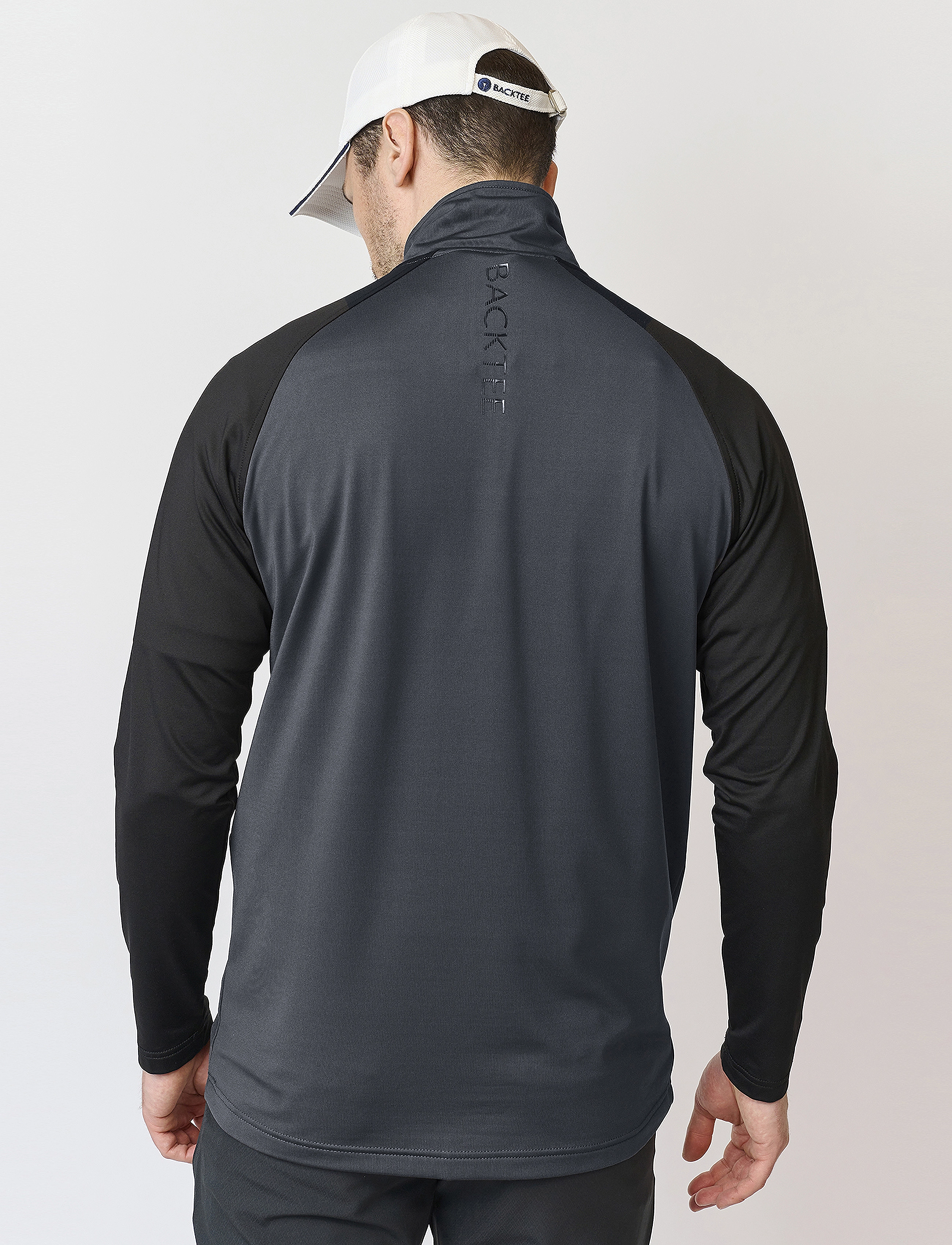 BACKTEE - Mens Zipneck Baselayer - asphalt - 2
