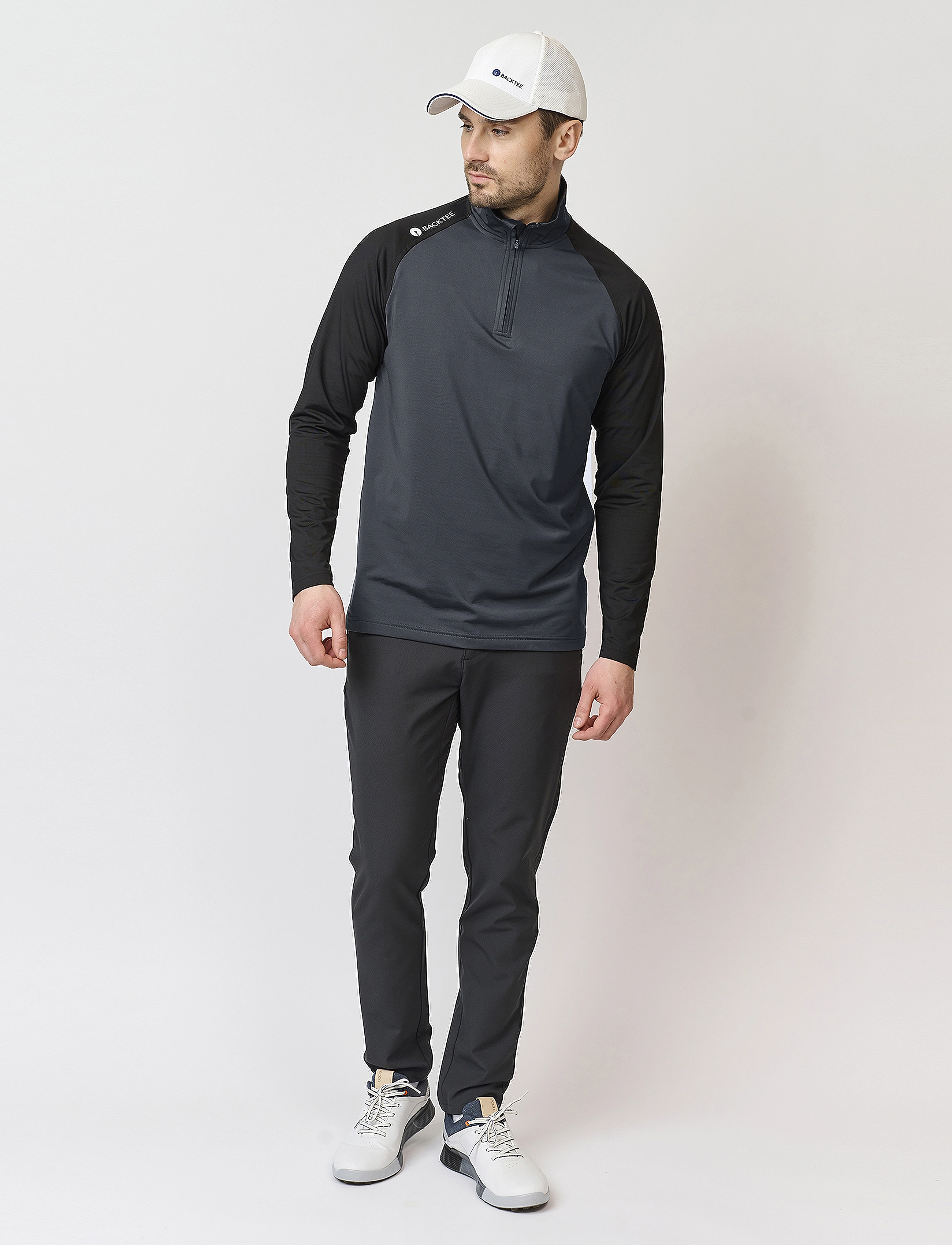 BACKTEE - Mens Zipneck Baselayer - asphalt - 3