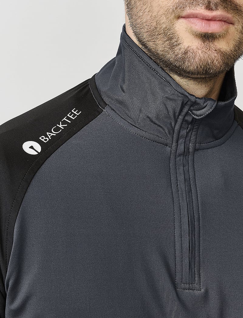 BACKTEE - Mens Zipneck Baselayer - långärmade t-shirts - asphalt - 4