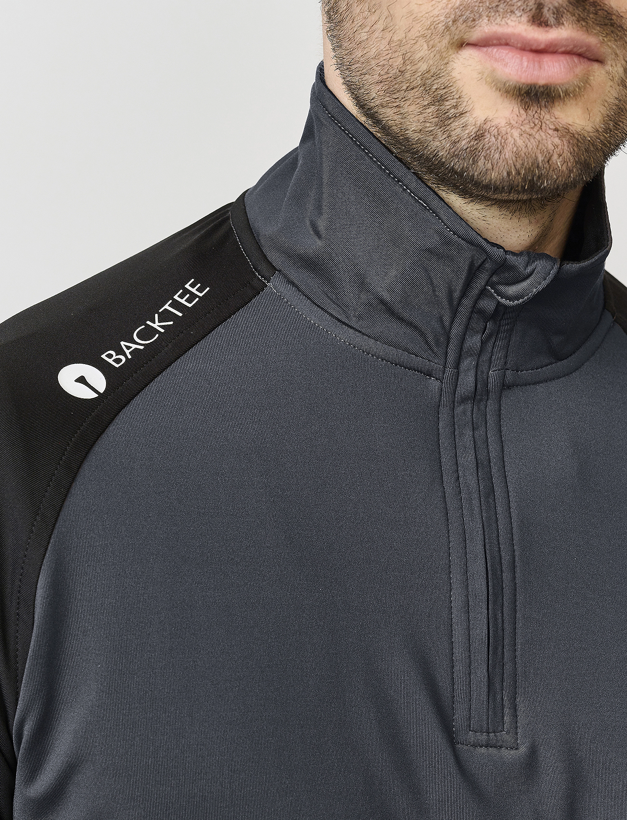 BACKTEE - Mens Zipneck Baselayer - asphalt - 4