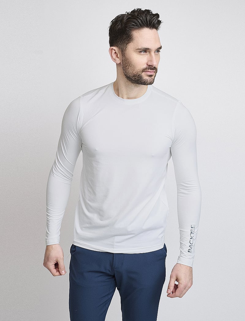 BACKTEE - Mens First Skin Round Neck - långärmade tröjor - optical white - 0