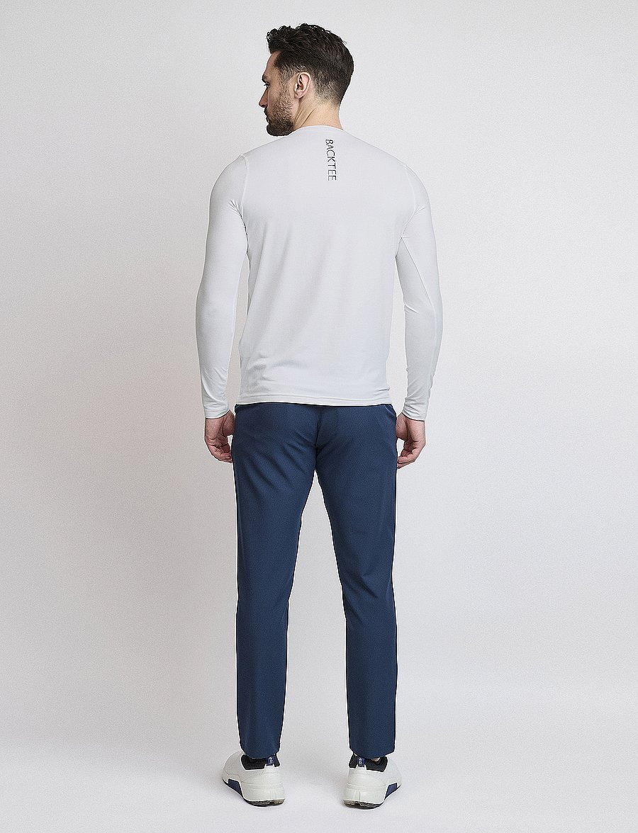 BACKTEE - Mens First Skin Round Neck - långärmade tröjor - optical white - 2