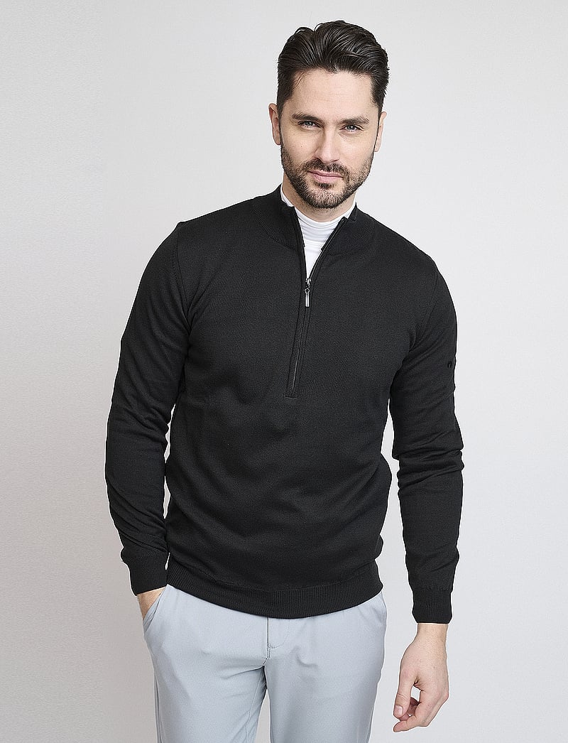 BACKTEE - Mens Windbreaker Sweater - half zip-tröjor - black - 0