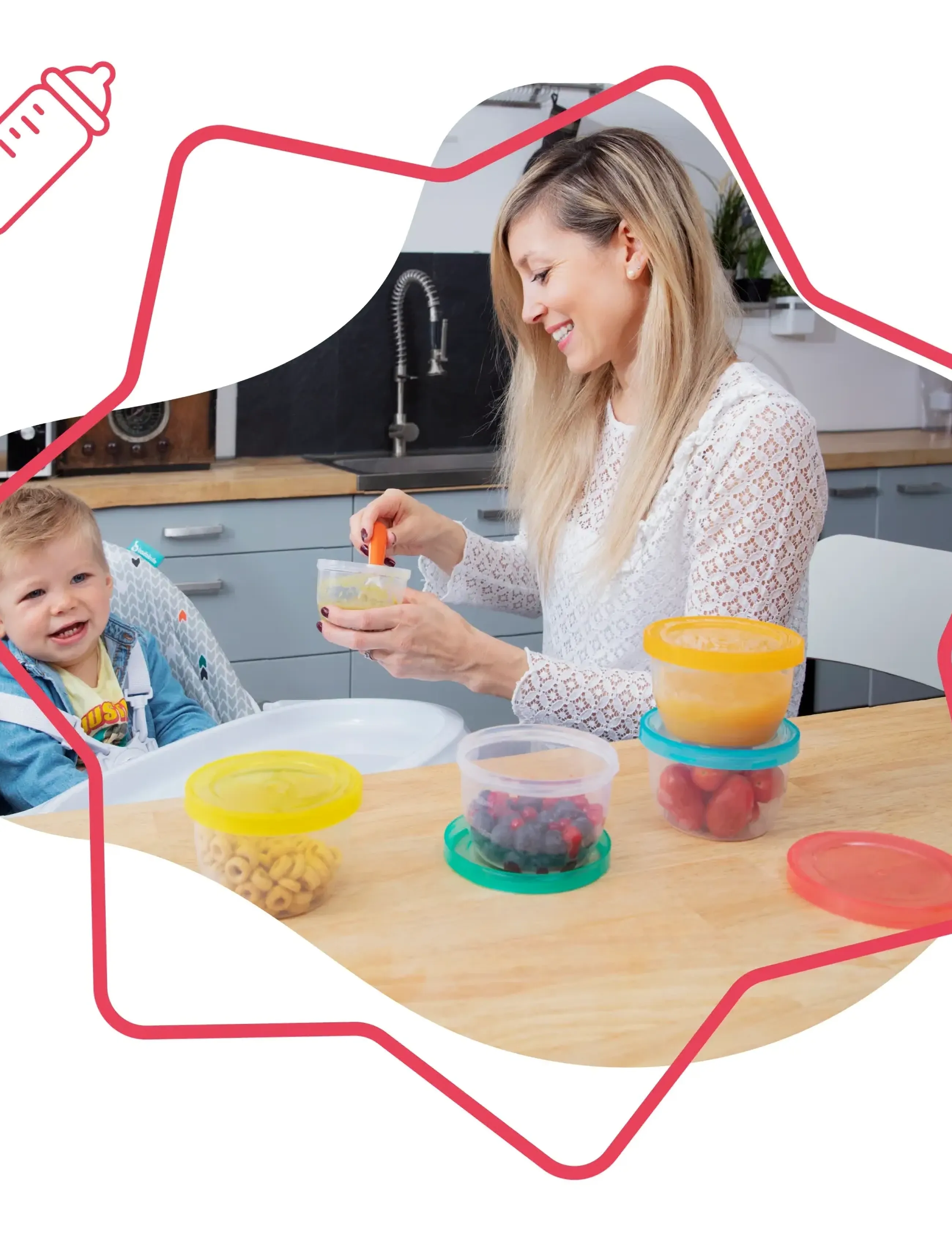Badabulle Badabowls 5 X 250 ml, 5X 250ml, Multi/patterned, Baby Feeding > Baby Food Containers, Børn