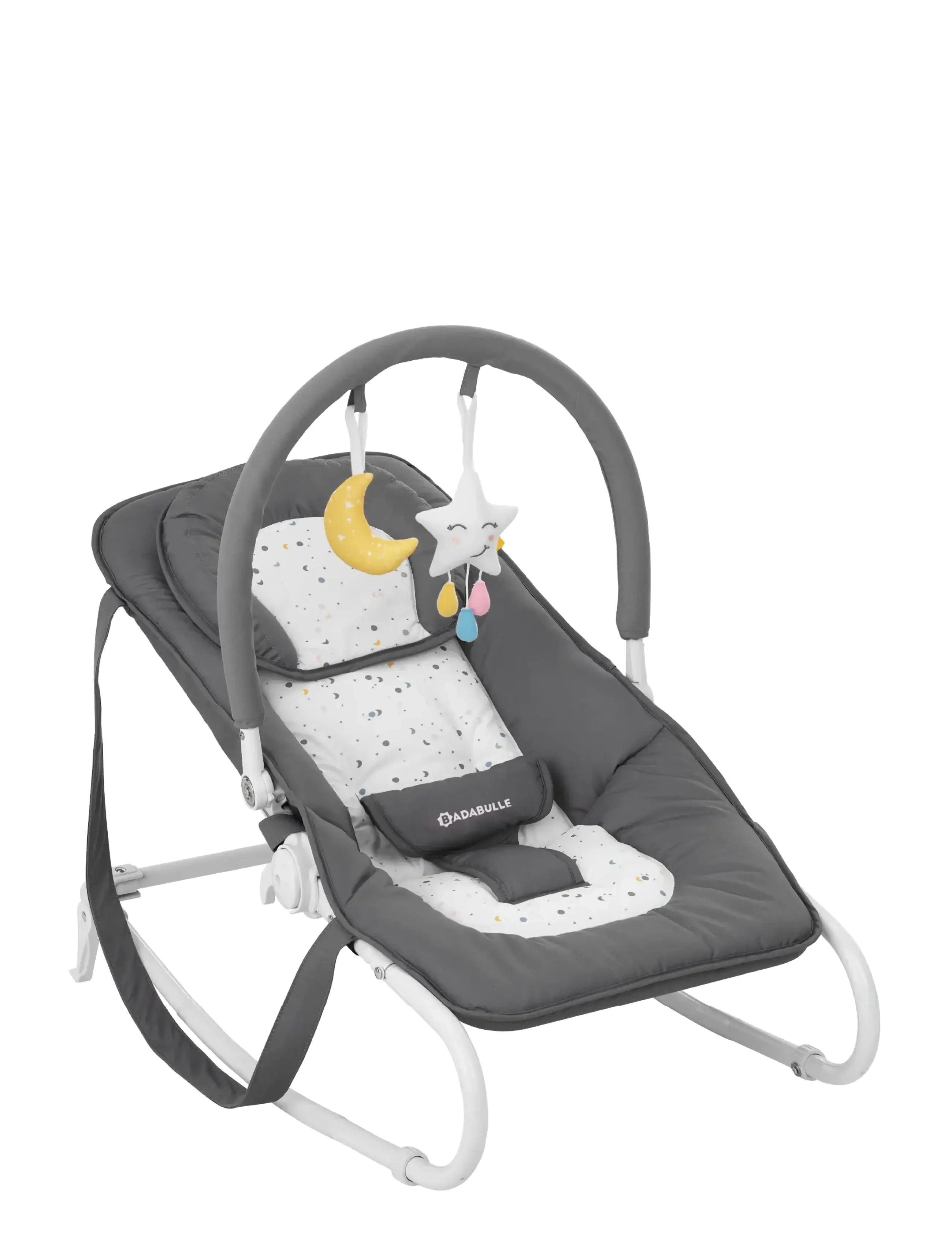 Badabulle EASY FOLDABLE BOUNCER MOONLIGHT - Babyprodukter - MOONLIGHT / grey