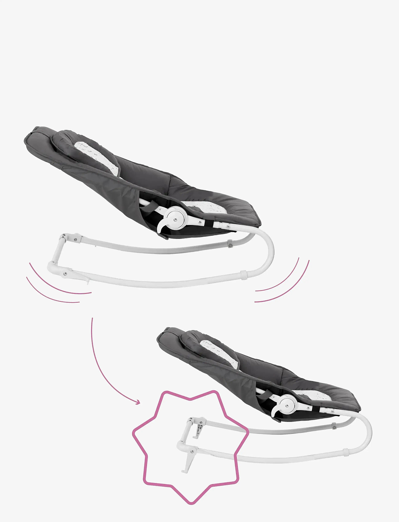 Badabulle - EASY FOLDABLE BOUNCER MOONLIGHT - skråstole - moonlight - 3