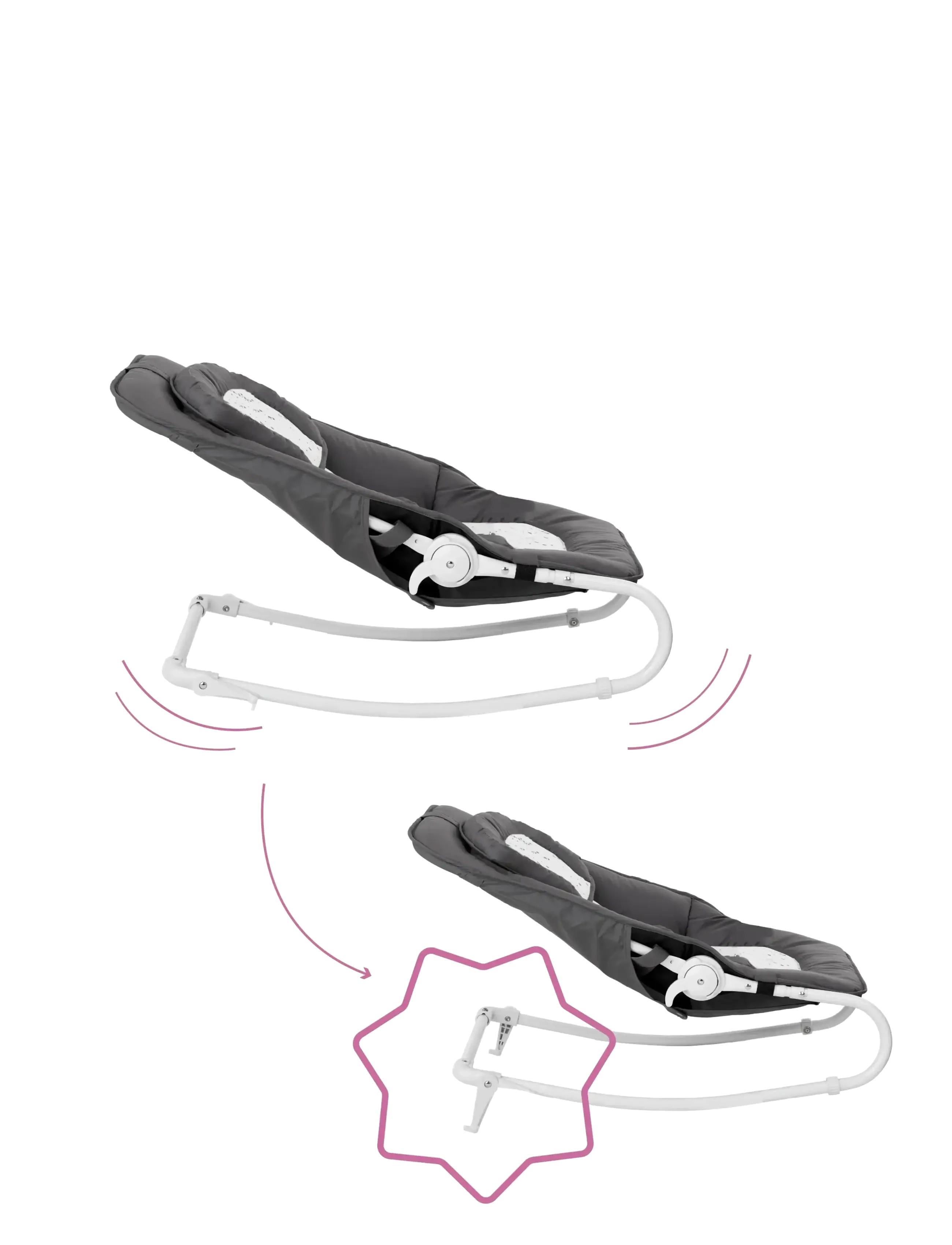 Badabulle - EASY FOLDABLE BOUNCER MOONLIGHT - ungbarnastólar - moonlight - 3