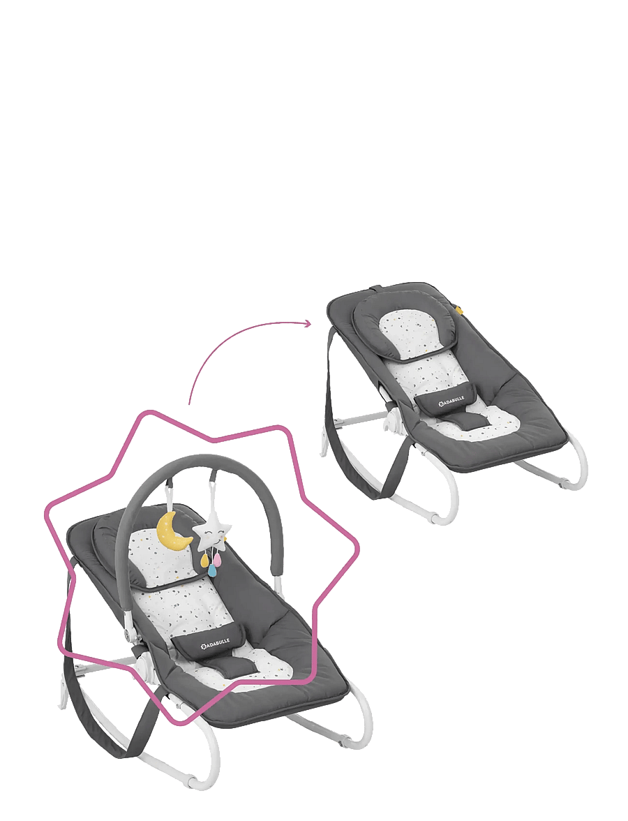 Badabulle - EASY FOLDABLE BOUNCER MOONLIGHT - ungbarnastólar - moonlight - 4