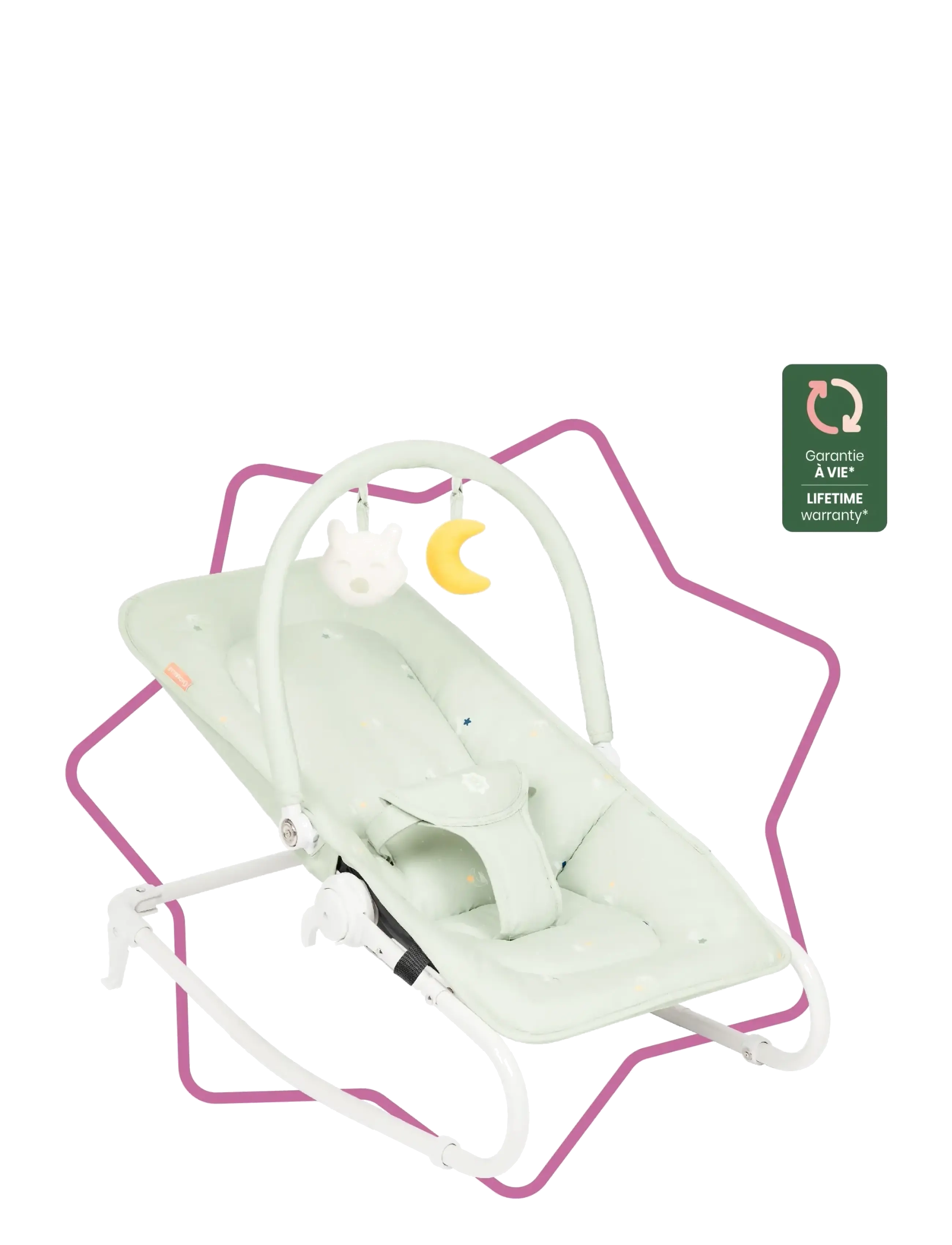 Badabulle - FOLDABLE BOUNCER LICHEN - babywippen - lichen - 2