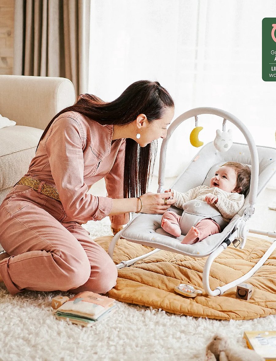 Badabulle - FOLDABLE BOUNCER LICHEN - babywippen - lichen - 0