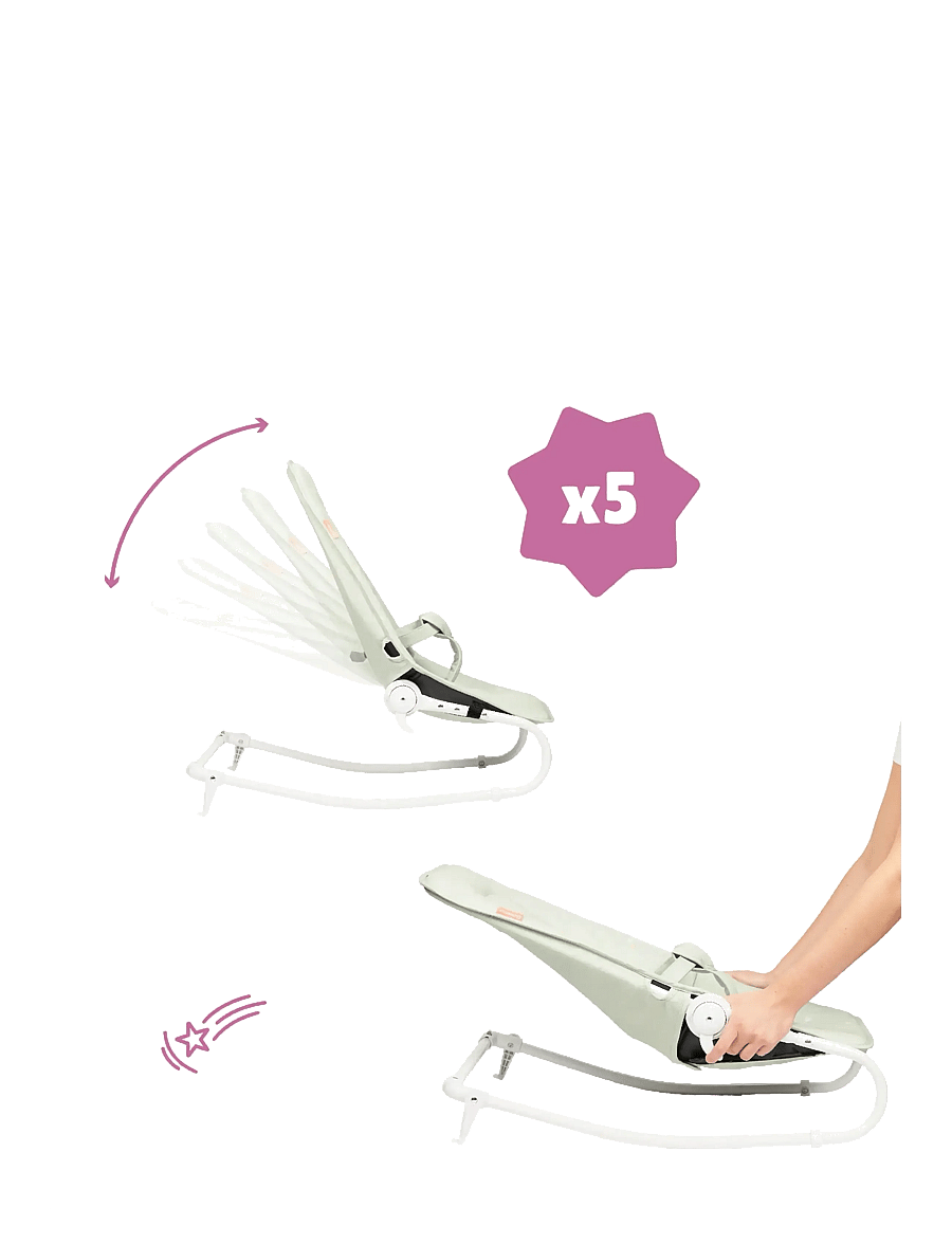 Badabulle - FOLDABLE BOUNCER LICHEN - babywippen - lichen - 4