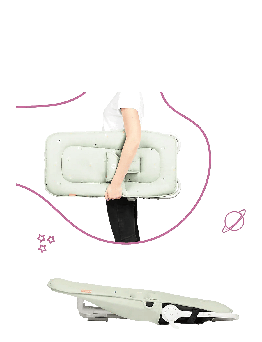 Badabulle - FOLDABLE BOUNCER LICHEN - babywippen - lichen - 5