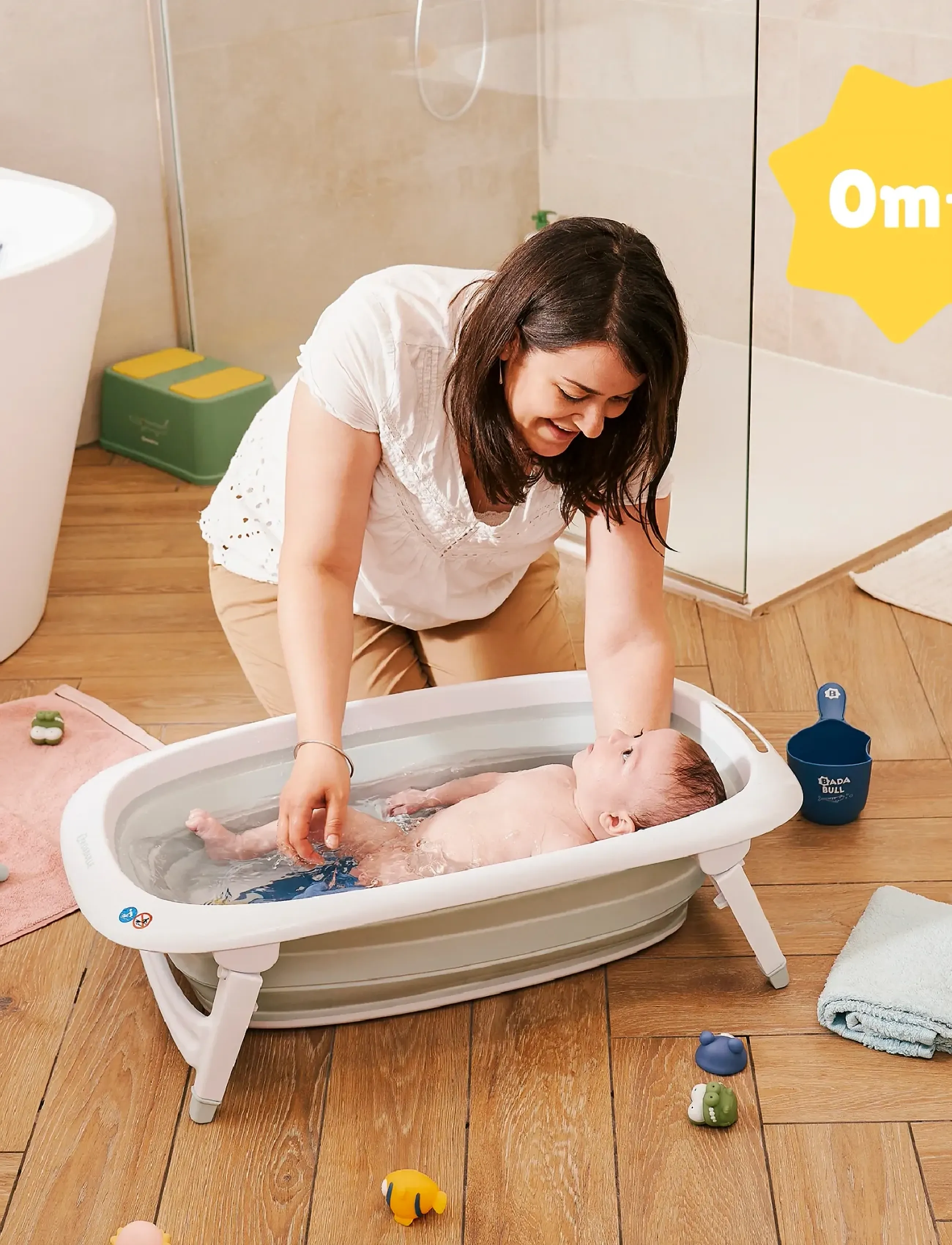 Badabulle Foldable Bathtub, One Size, Bathroom, Blau - Bathtubs & Accessories, Kinder