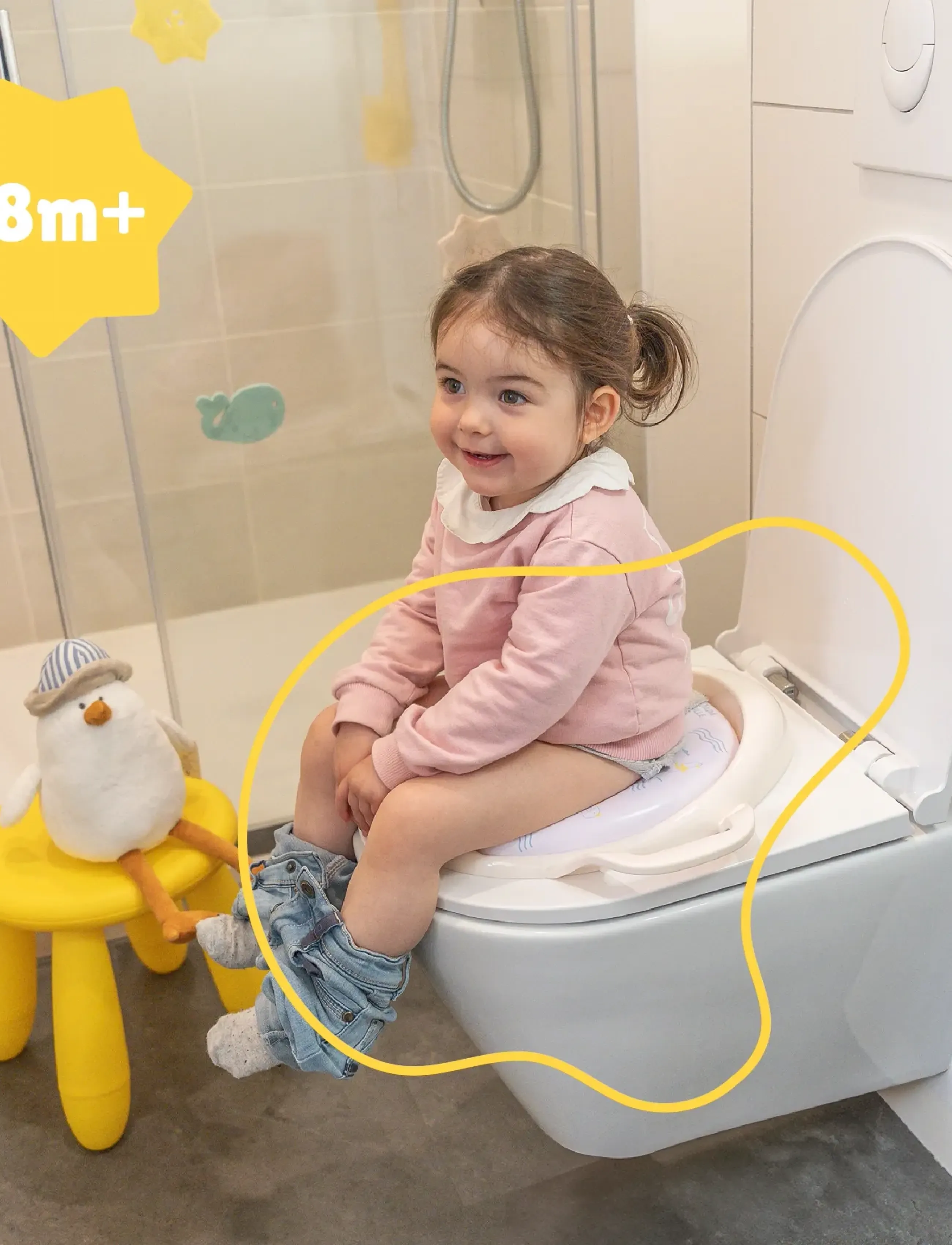 Badabulle Toiletseat Reducer - Seagull, One Size, Cream, Bath Time > Potties, Børn