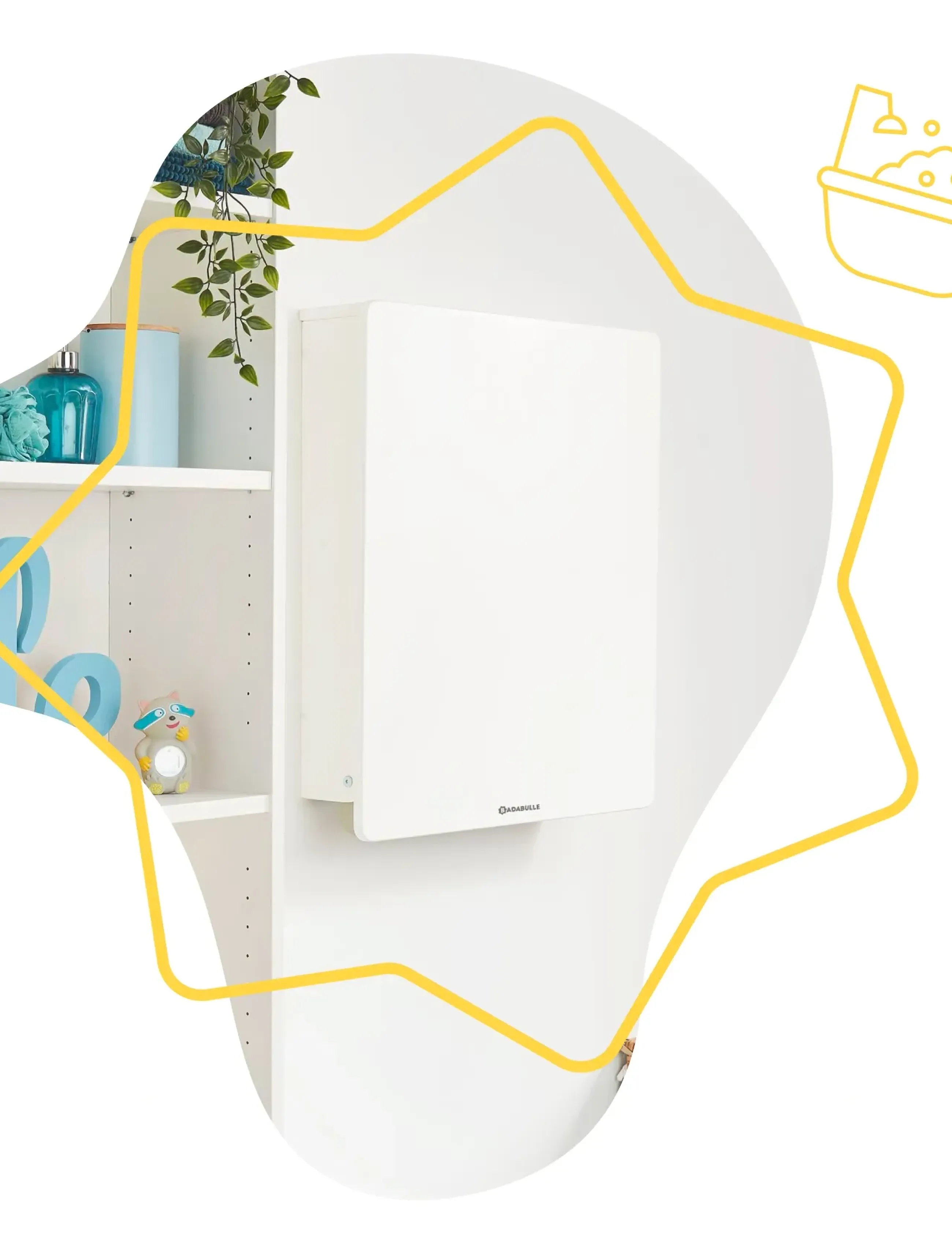 Badabulle Wall-Mounted Changing Table, One Size, Care & Hygiene, Weiß - Tables, Kinder