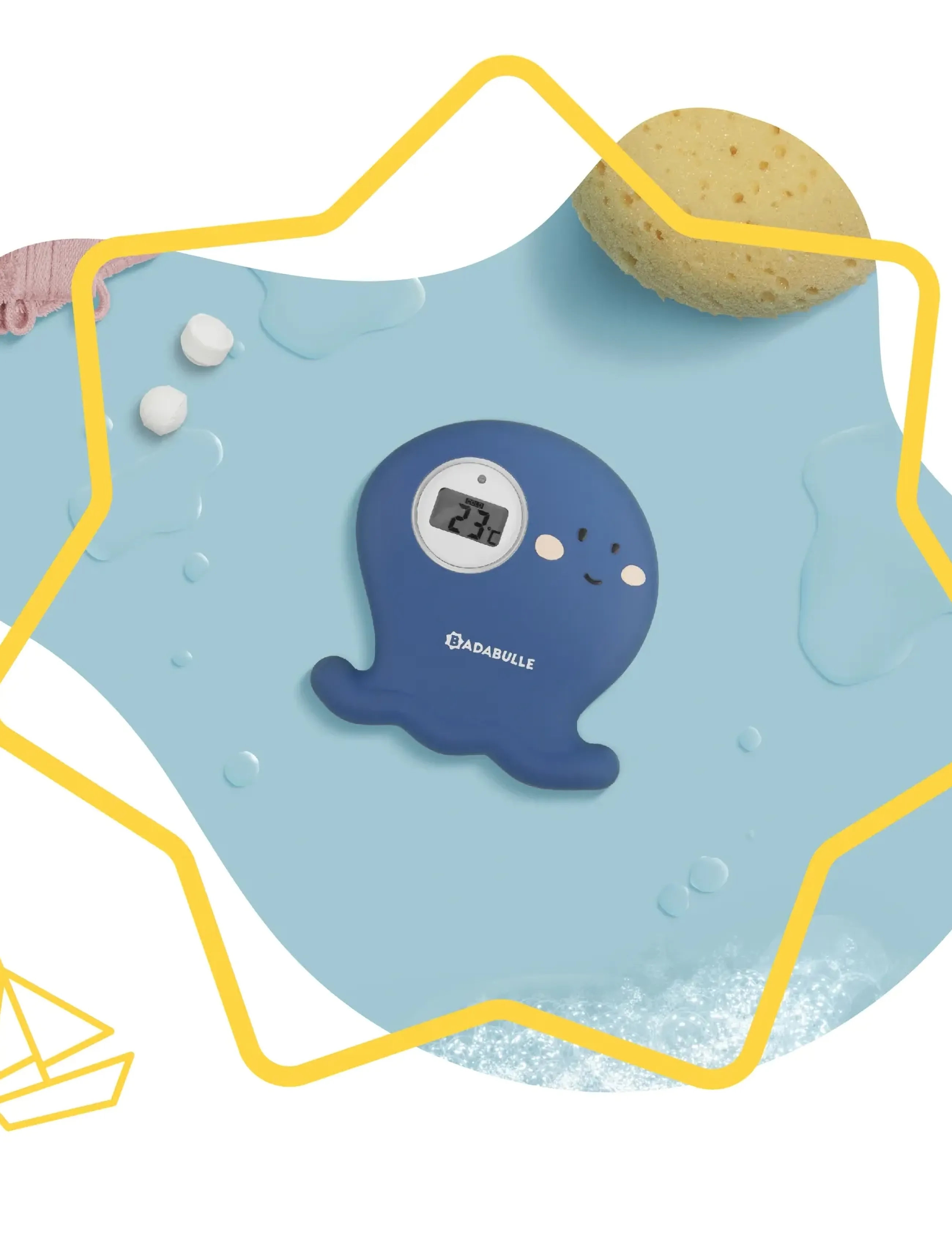 Badabulle Octopus Bath Thermometer, One Size, Bathroom, Blau - Bathtubs & Accessories, Kinder
