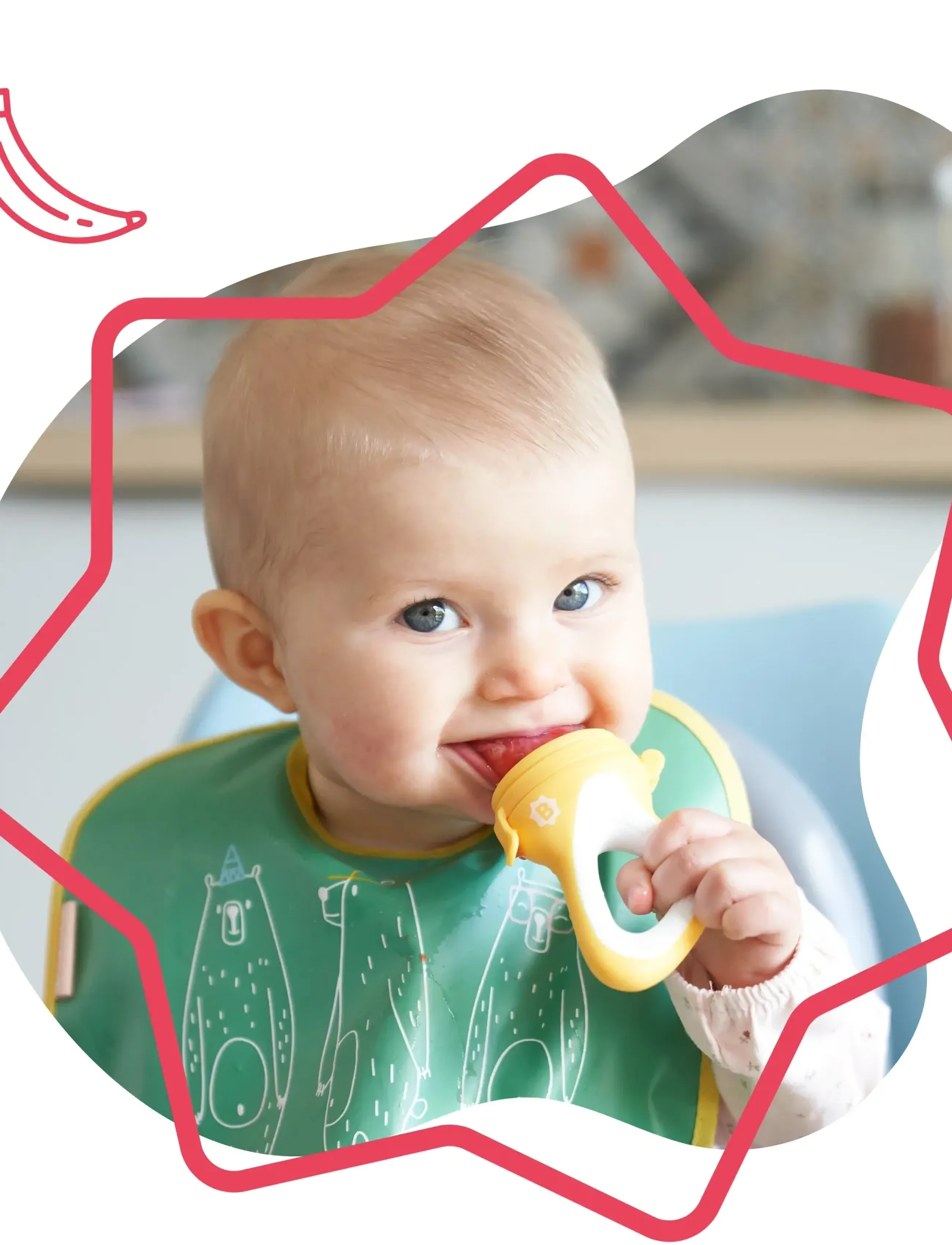 Badabulle Feeder, One Size, Yellow, Baby Feeding > Baby Food Containers, Børn