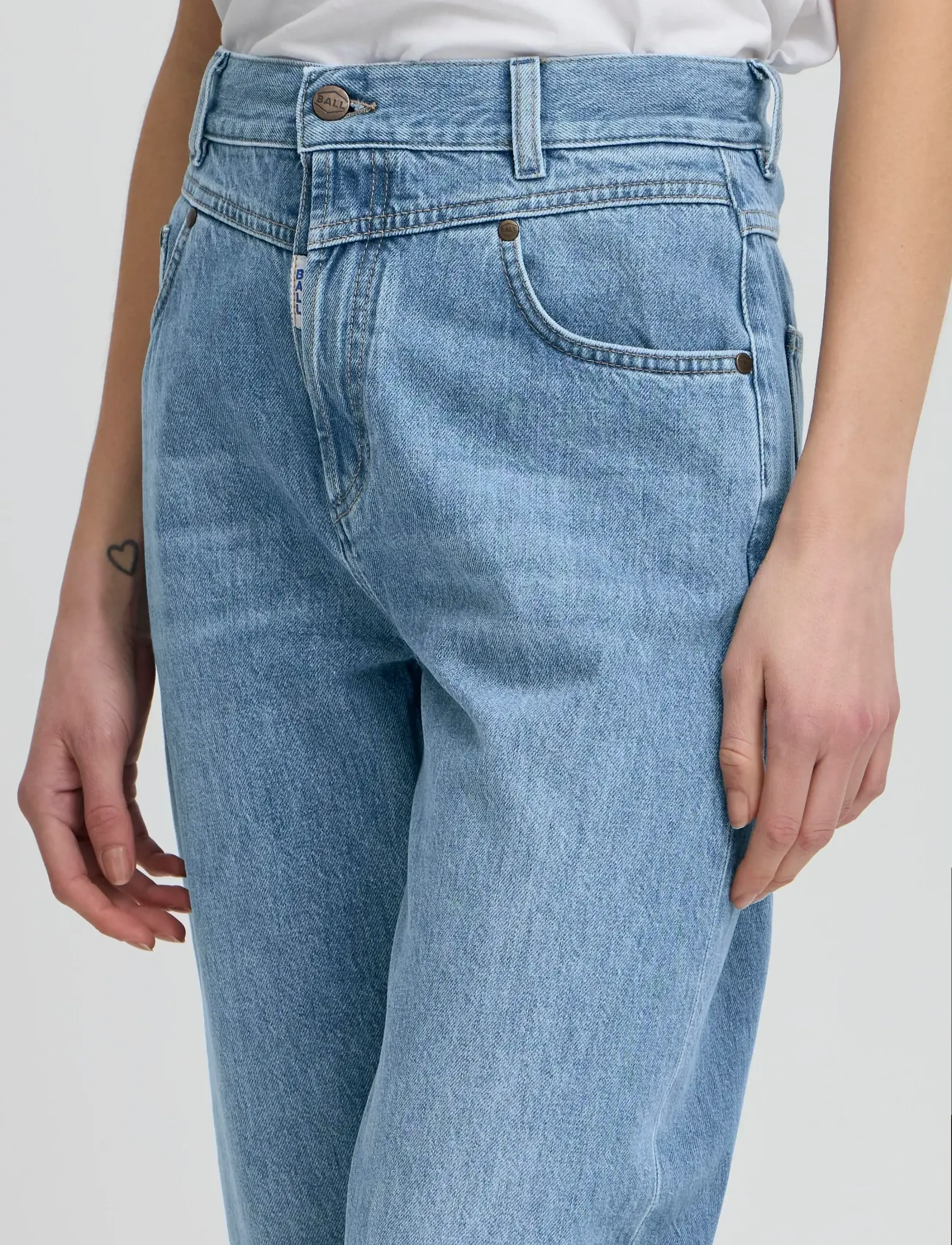 BALL - BACAMMEO JEANS - hosen mit weitem bein - stonewash - 5