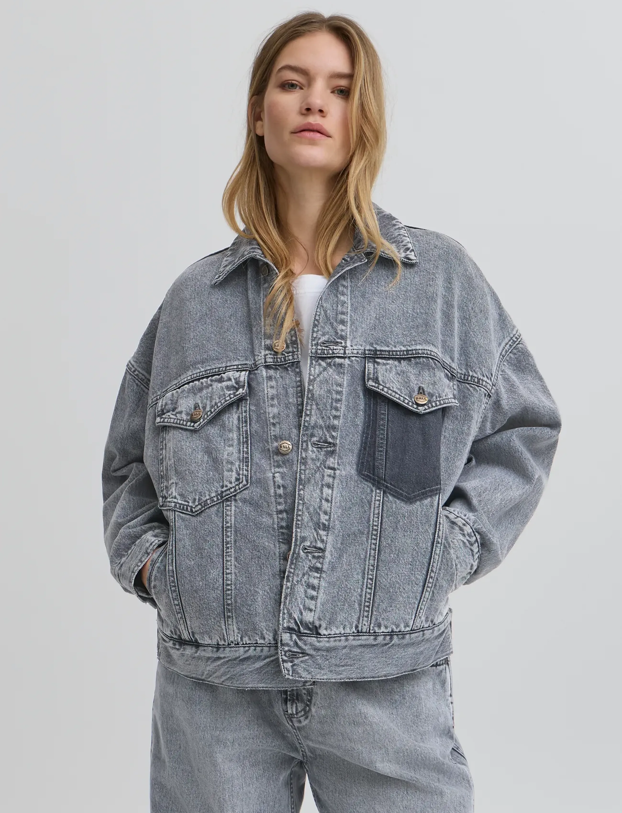 BALL - BACAMMIE DENIM JACKET - frühlingsjacken - grey denim - 3