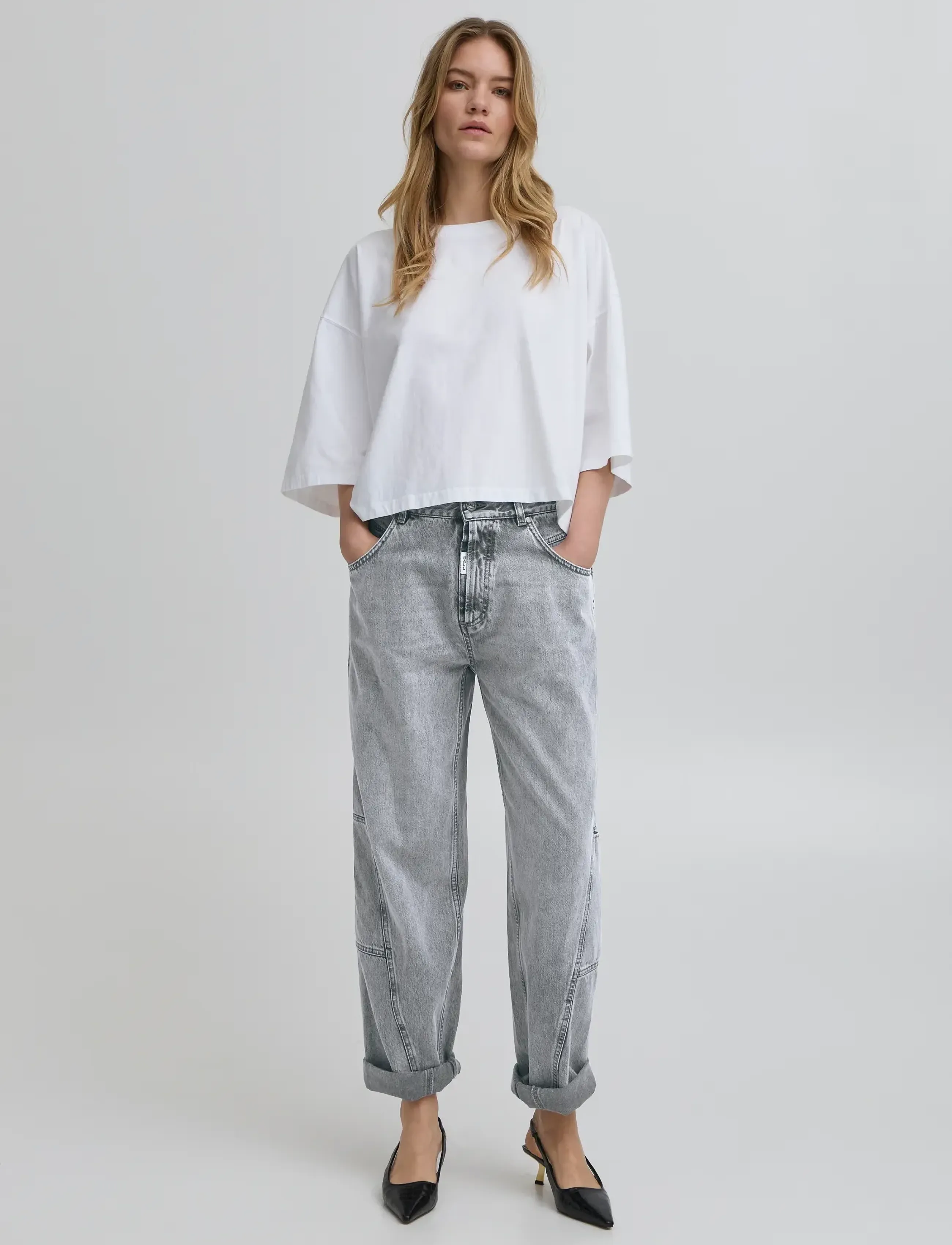 BALL Bacammie Curved Jeans, Kvinder, Buede Jeans, Grå, Str: 27 x 32
