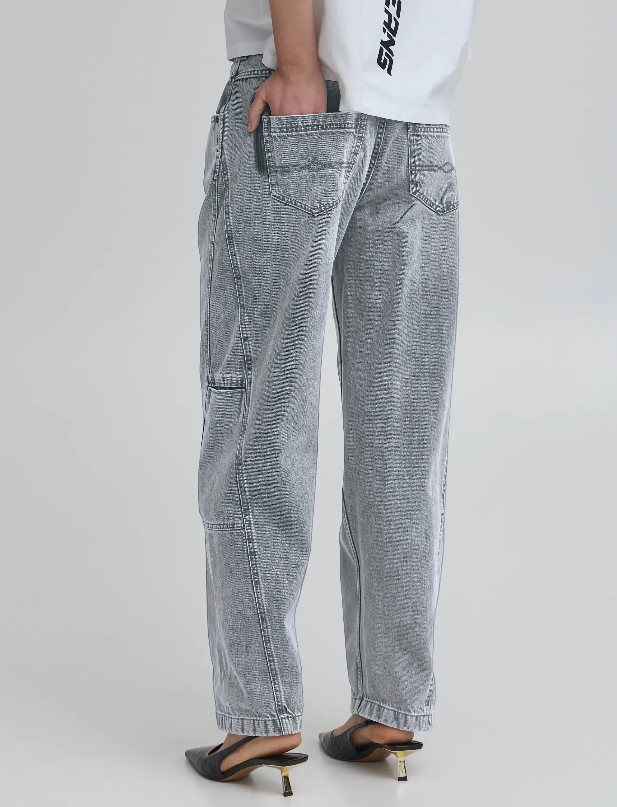 BALL - BACAMMIE CURVED JEANS - boyfriend jeans - grey denim - 4