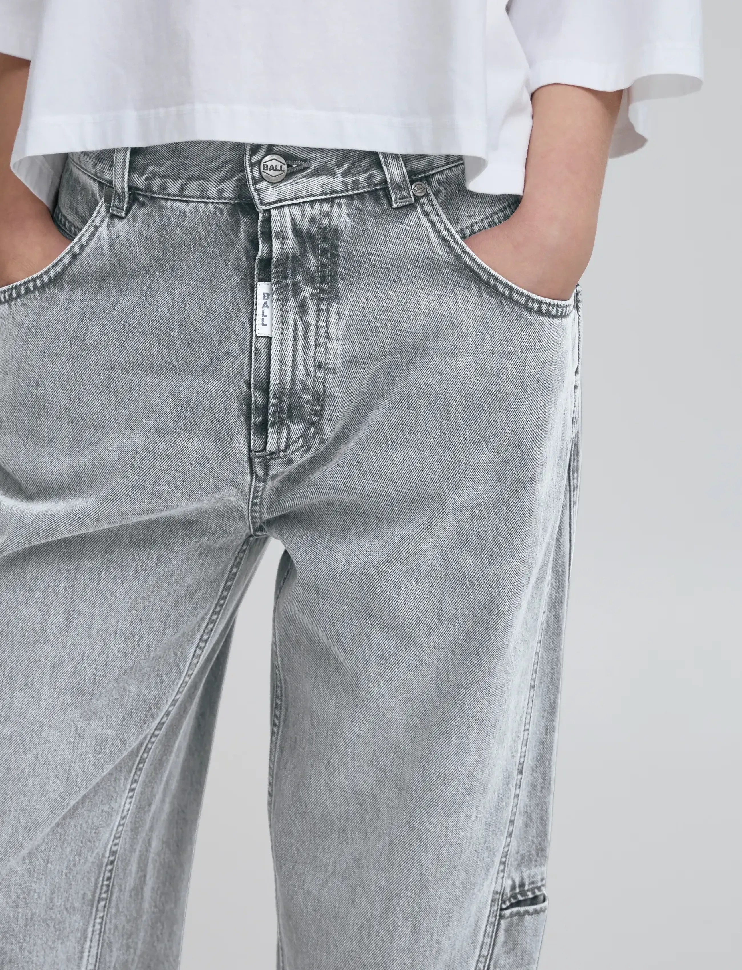 BALL - BACAMMIE CURVED JEANS - boyfriend jeans - grey denim - 5