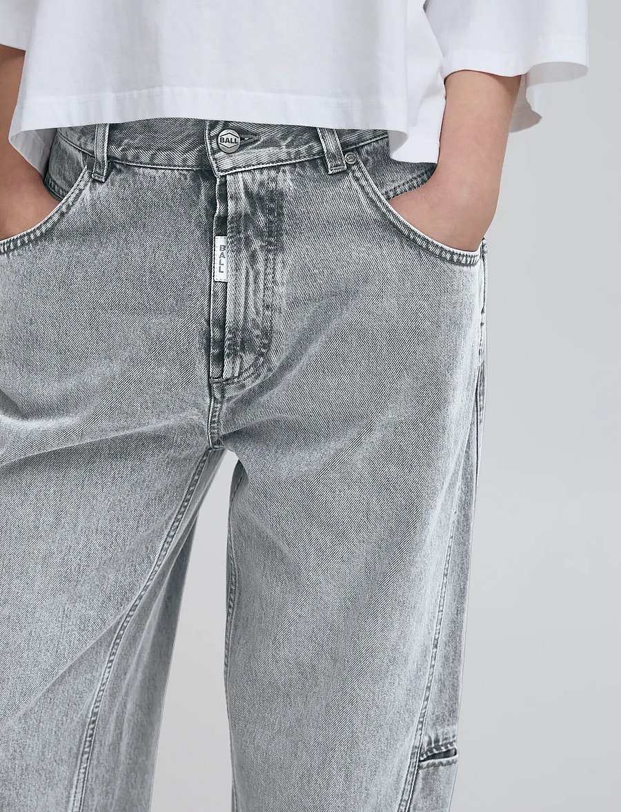 BALL - BACAMMIE CURVED JEANS - boyfriend jeans - grey denim - 5
