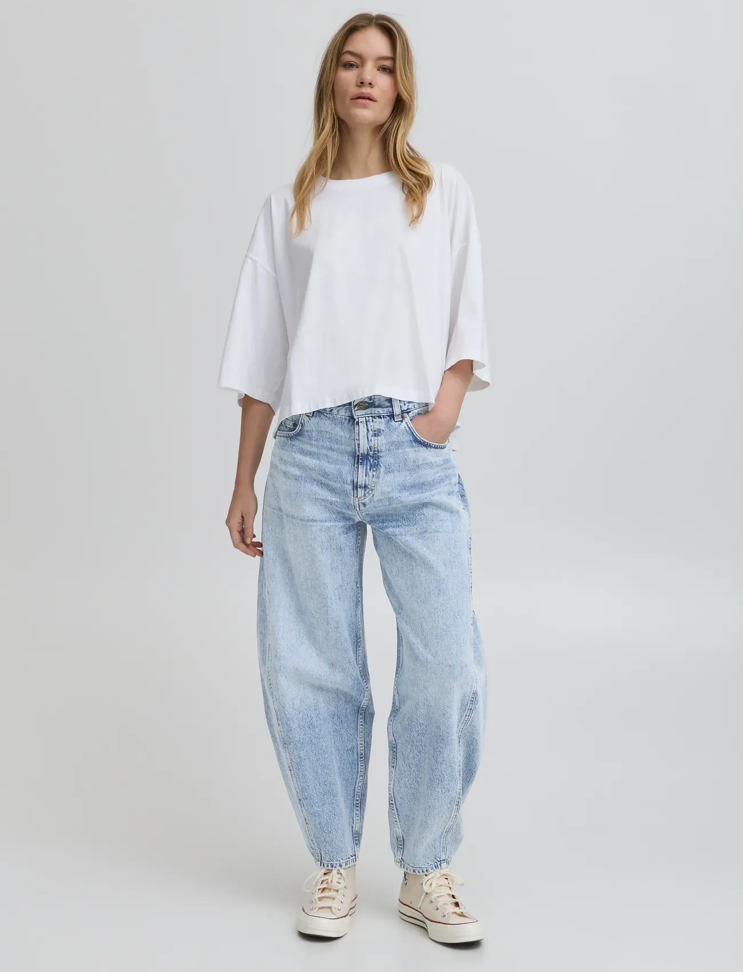 BALL Bacavi Curved Jeans, Kvinder, Højtaljede Kurvede Jeans, Blå, Str: 26 x 32