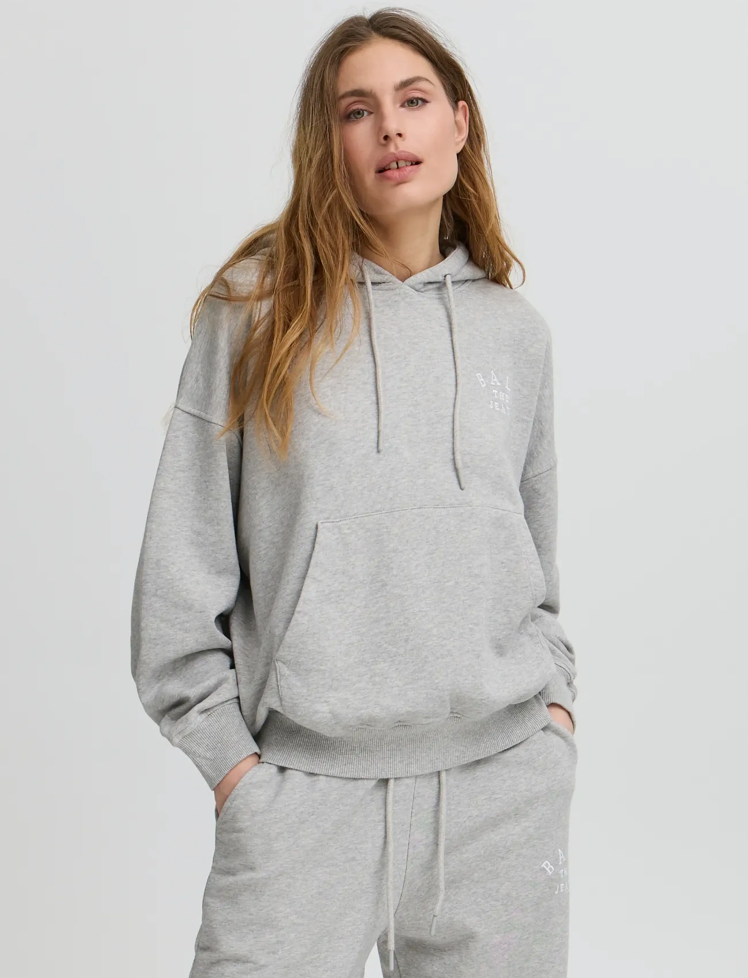 BALL - BASAVONA HOODIE - kapuutsiga dressipluusid - medium grey melange - 3