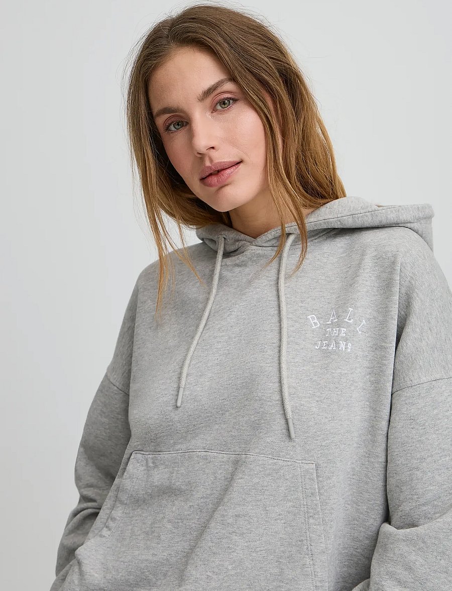 BALL - BASAVONA HOODIE - hoodies - medium grey melange - 5