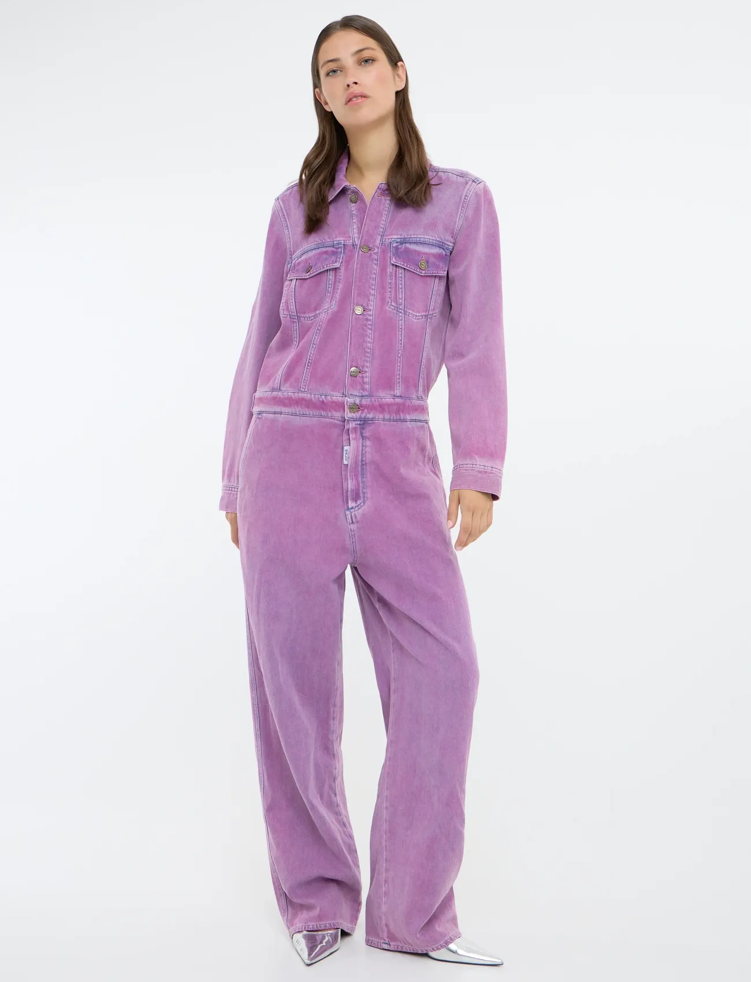BALL Bapietro Jumpsuit, Kvinder, Denim Jumpsuit, Lila, Str: S