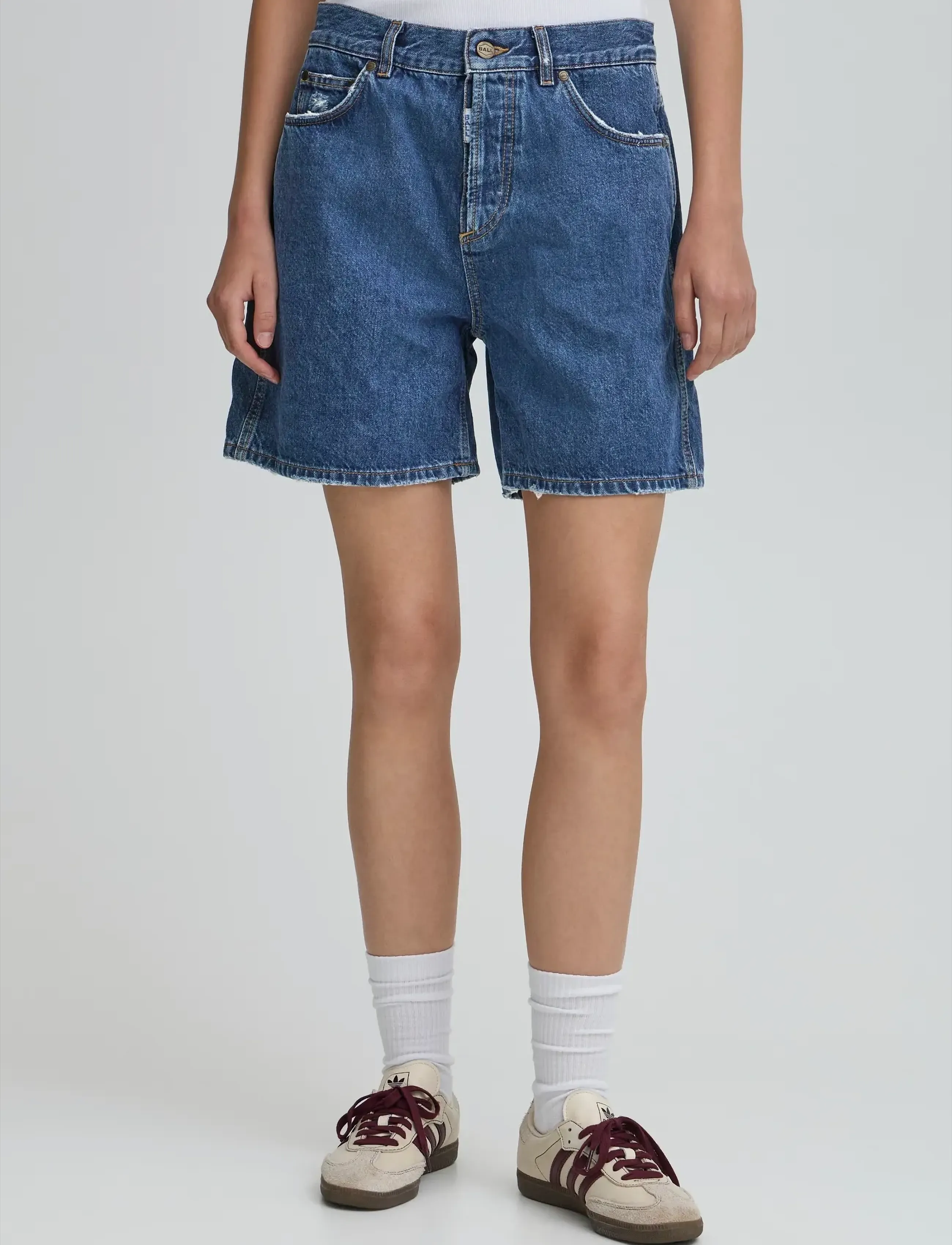 BALL - BASERRE DENIM SHORTS - shortsit - meduim blue wash - 3