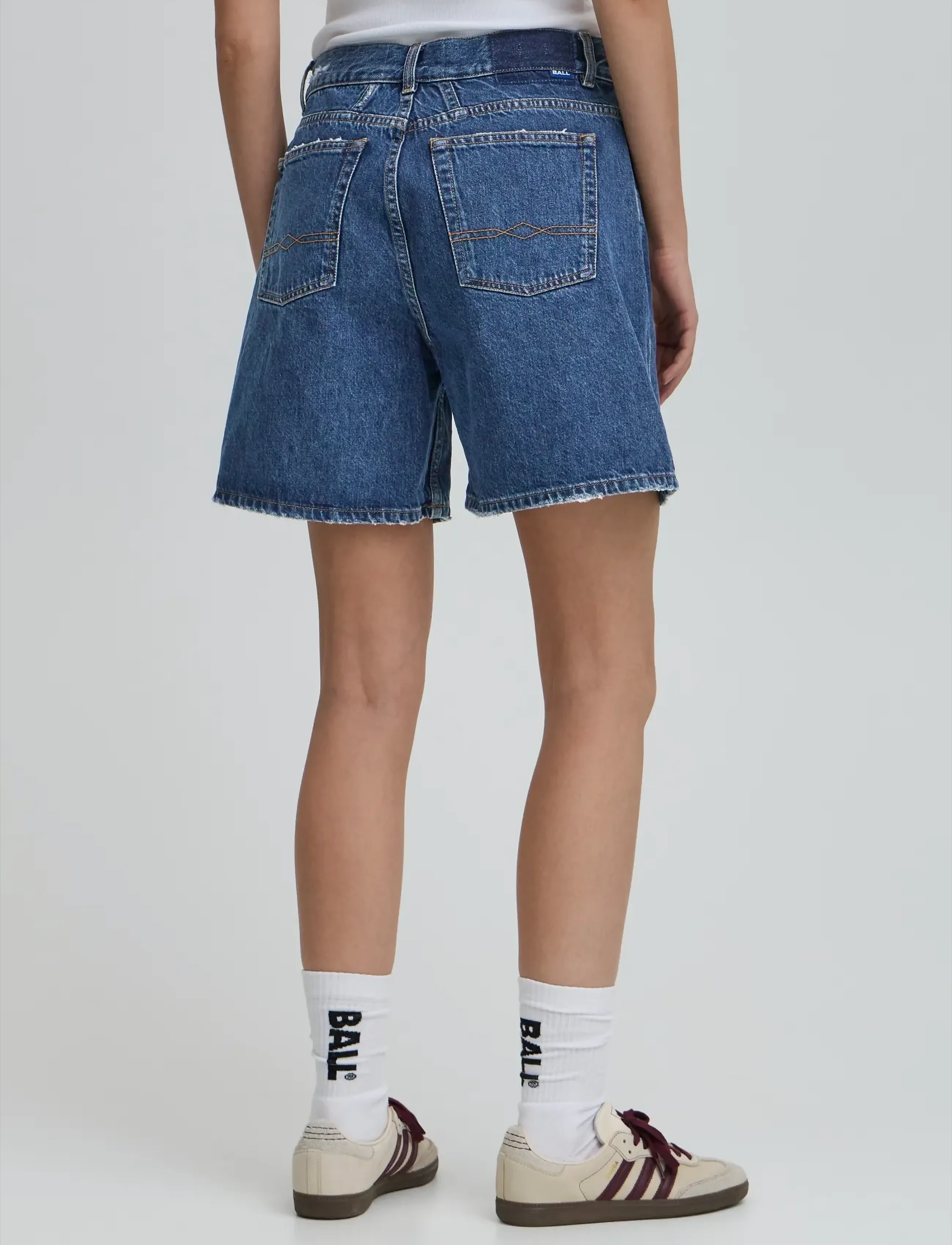 BALL - BASERRE DENIM SHORTS - shortsit - meduim blue wash - 4