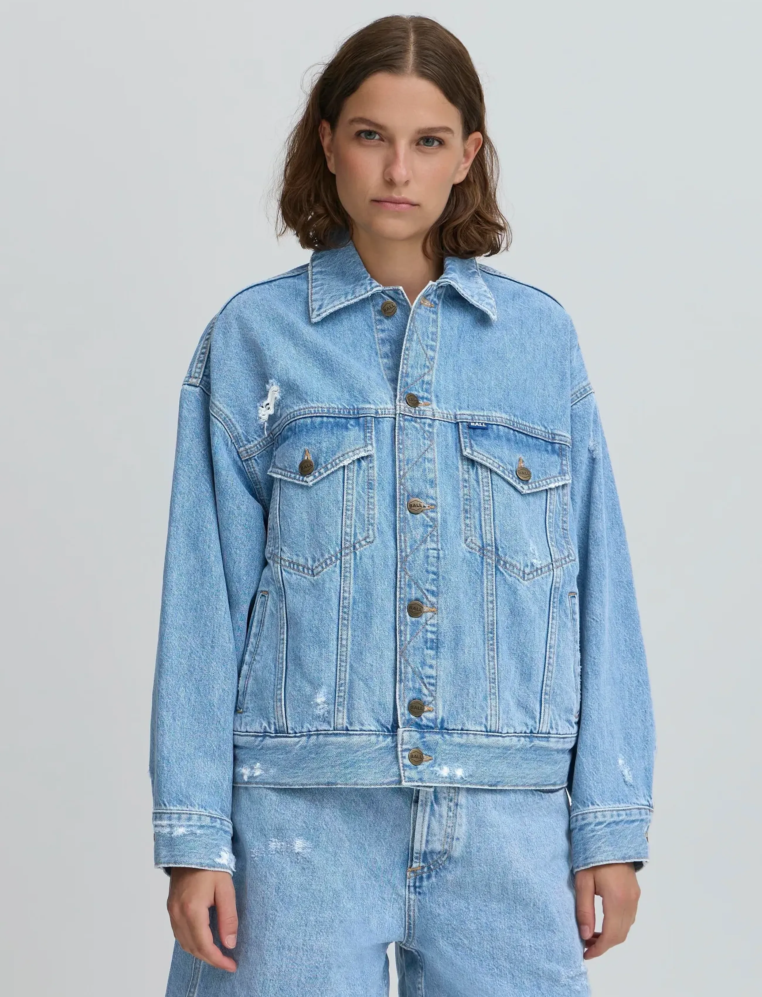 BALL - BASERRE CLASSIC DENIM JACKET - Üleriided - light blue denim - 3