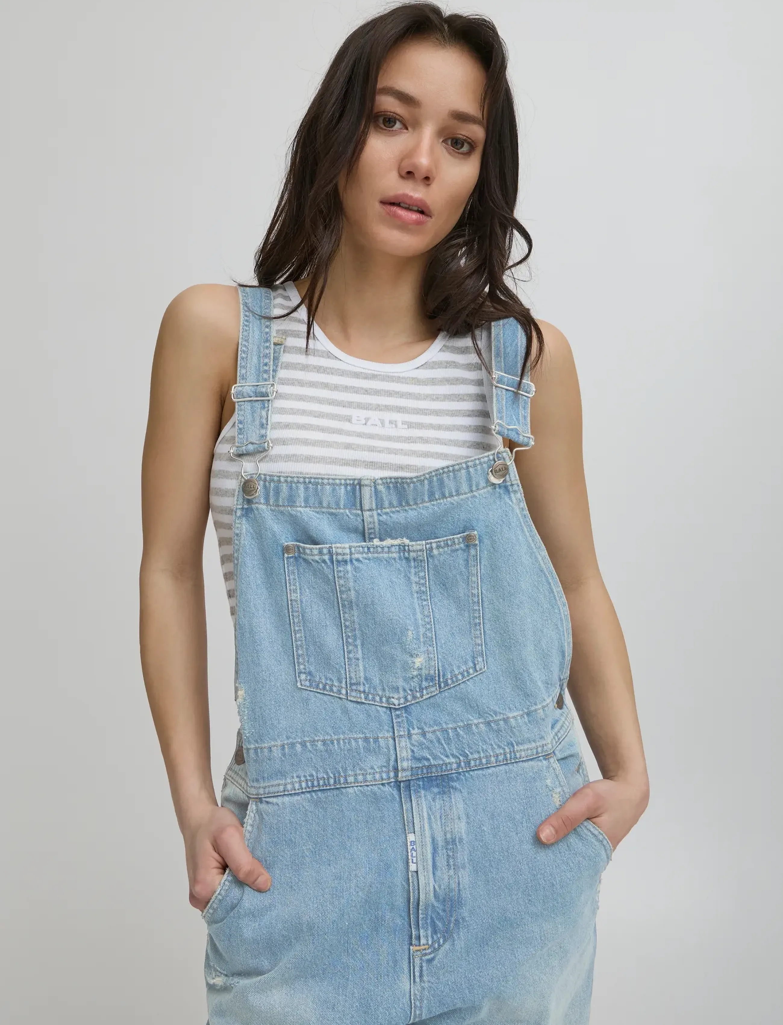 BALL - BASERAFINA OVERALLS - pükskostüümid - light blue denim tint - 5