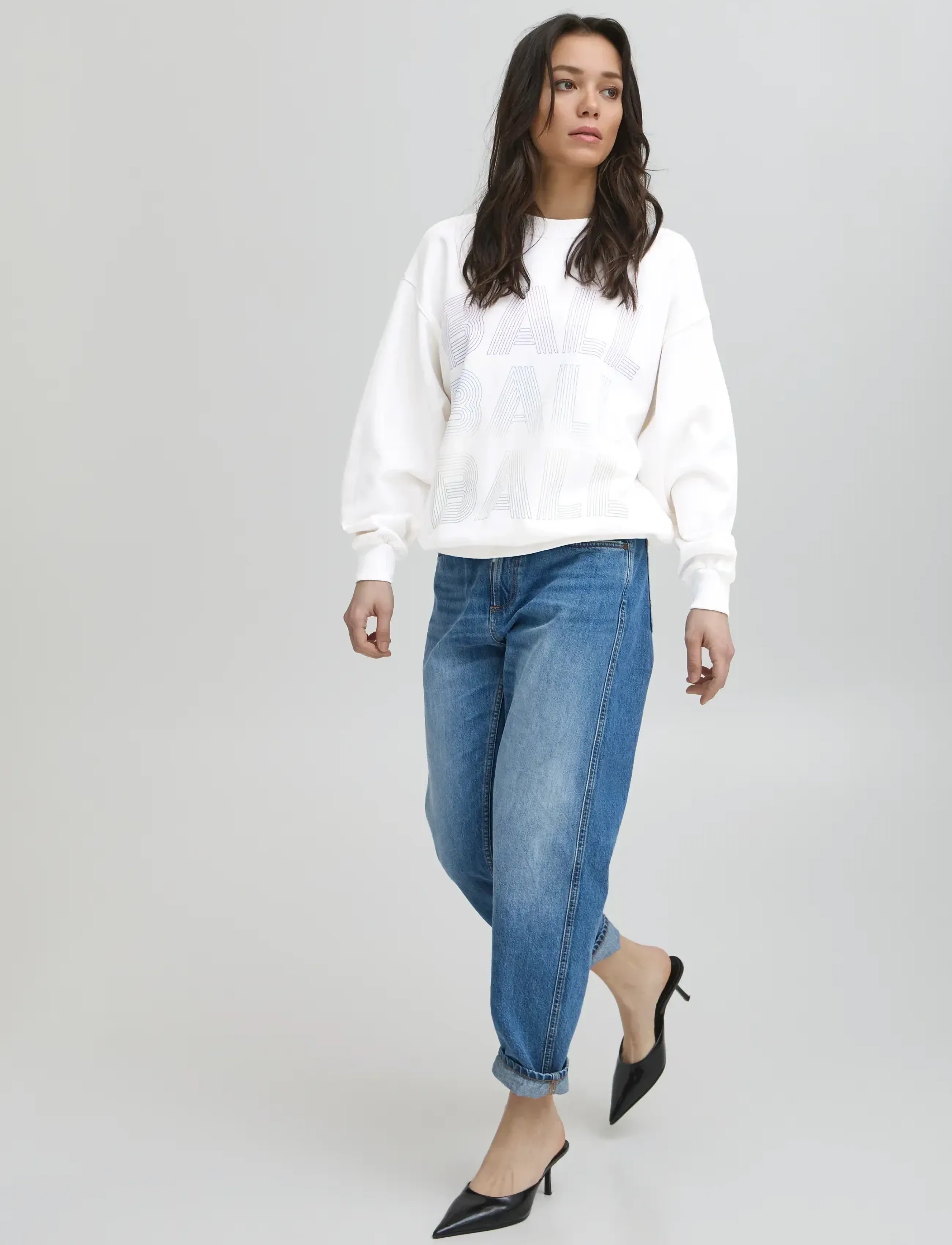 BALL Babaldo Sweatshirt, S, White, Sweatshirts & Hættetrøjer > Sweatshirts, Dame