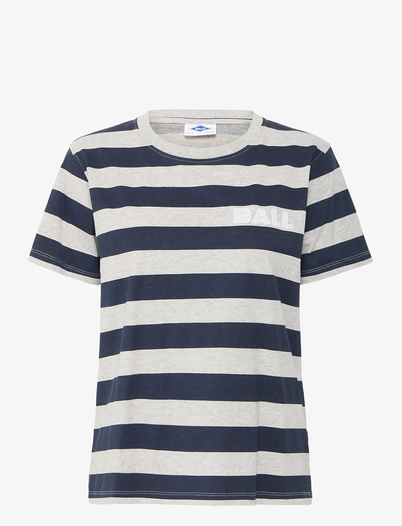 BALL - BAADELE BLOCKSTRIPED TEE - t-shirts & tops - sky captain - 1