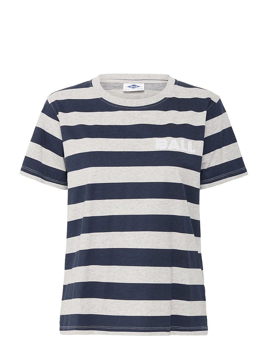 BALL - BAADELE BLOCKSTRIPED TEE - t-shirts - sky captain - 1