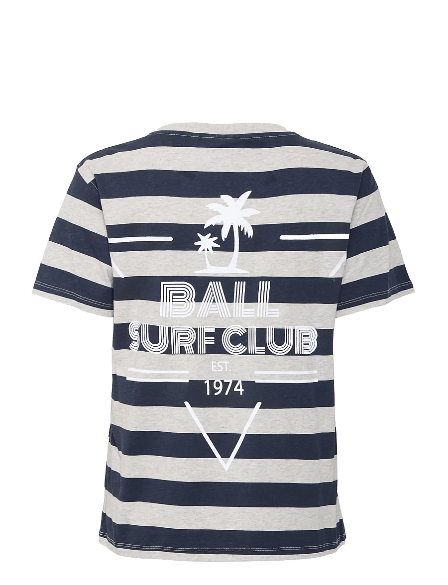 BALL - BAADELE BLOCKSTRIPED TEE - t-shirts - sky captain - 2