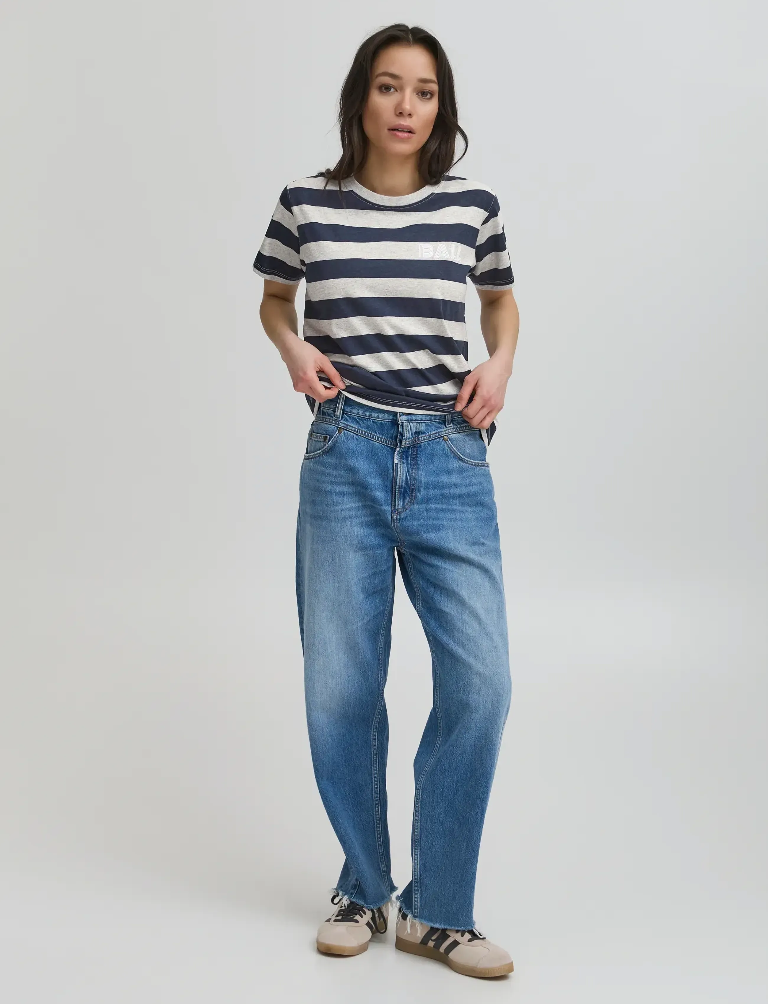 BALL Baadele Blockstriped Tee, XS, Navy, T-Shirts & Toppe > Kortærmede, Dame