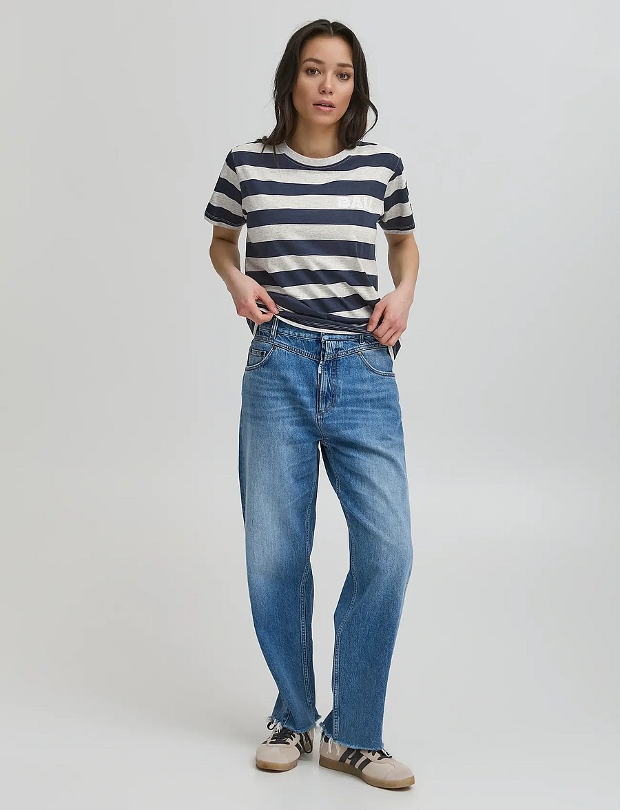 BALL - BAADELE BLOCKSTRIPED TEE - t-shirts - sky captain - 0